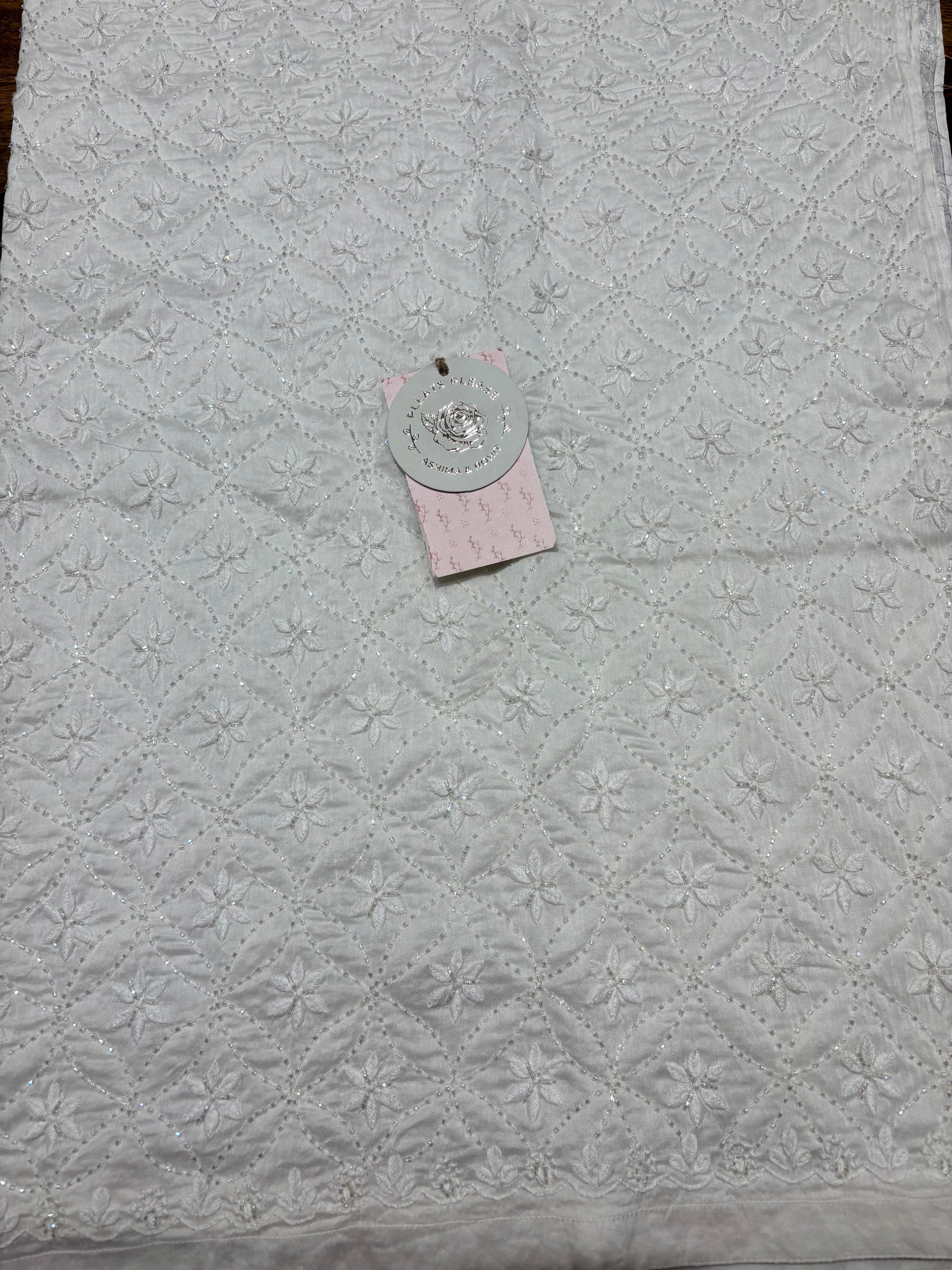 Dyeable Chanderi Silk Chikankari Bottom