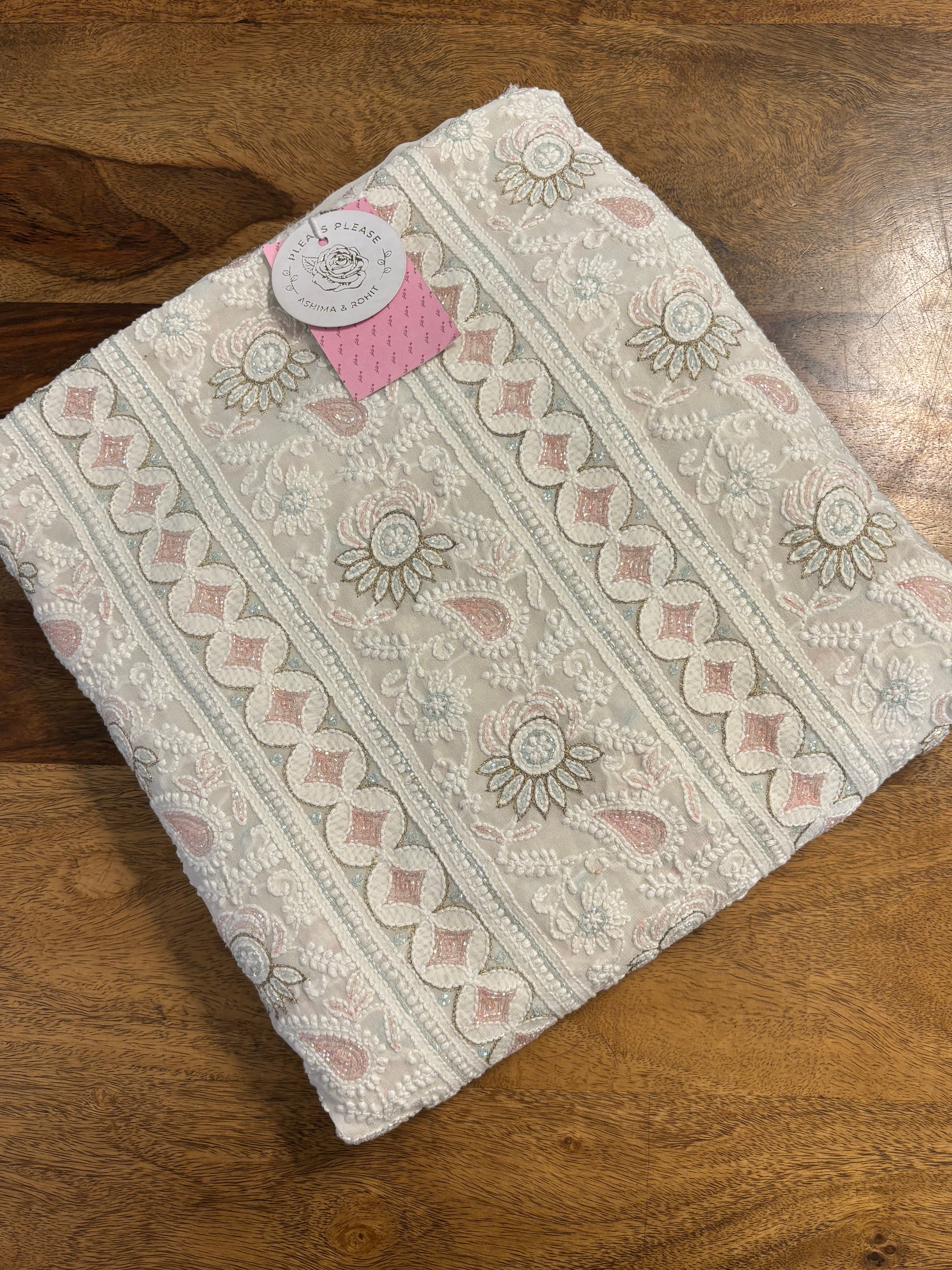 Dyeable Pure & Premium Georgette Chikankari Kurta & Dupatta