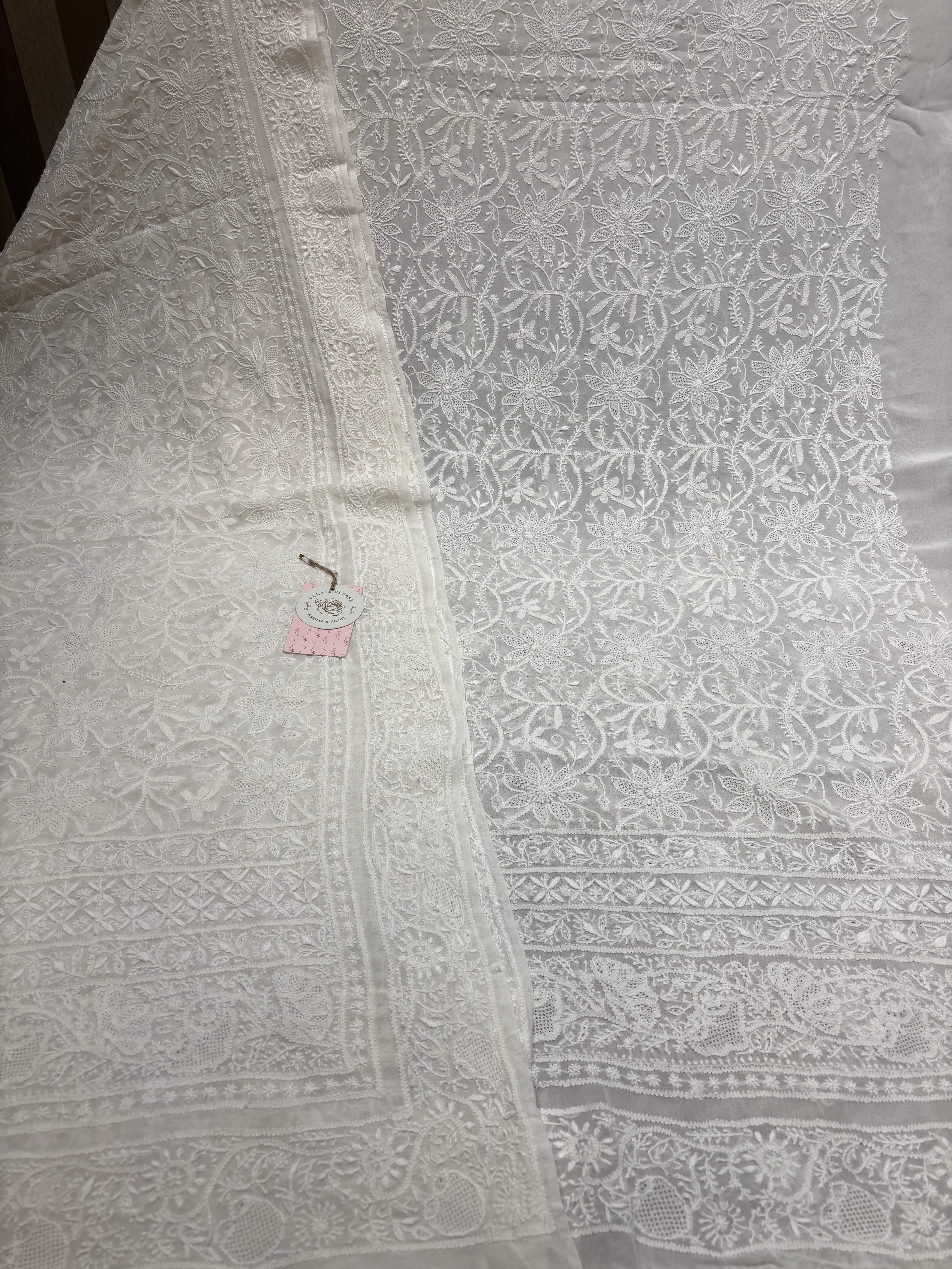 Dyeable Pure And Premium Georgette Kurta And Dupatta Fabric