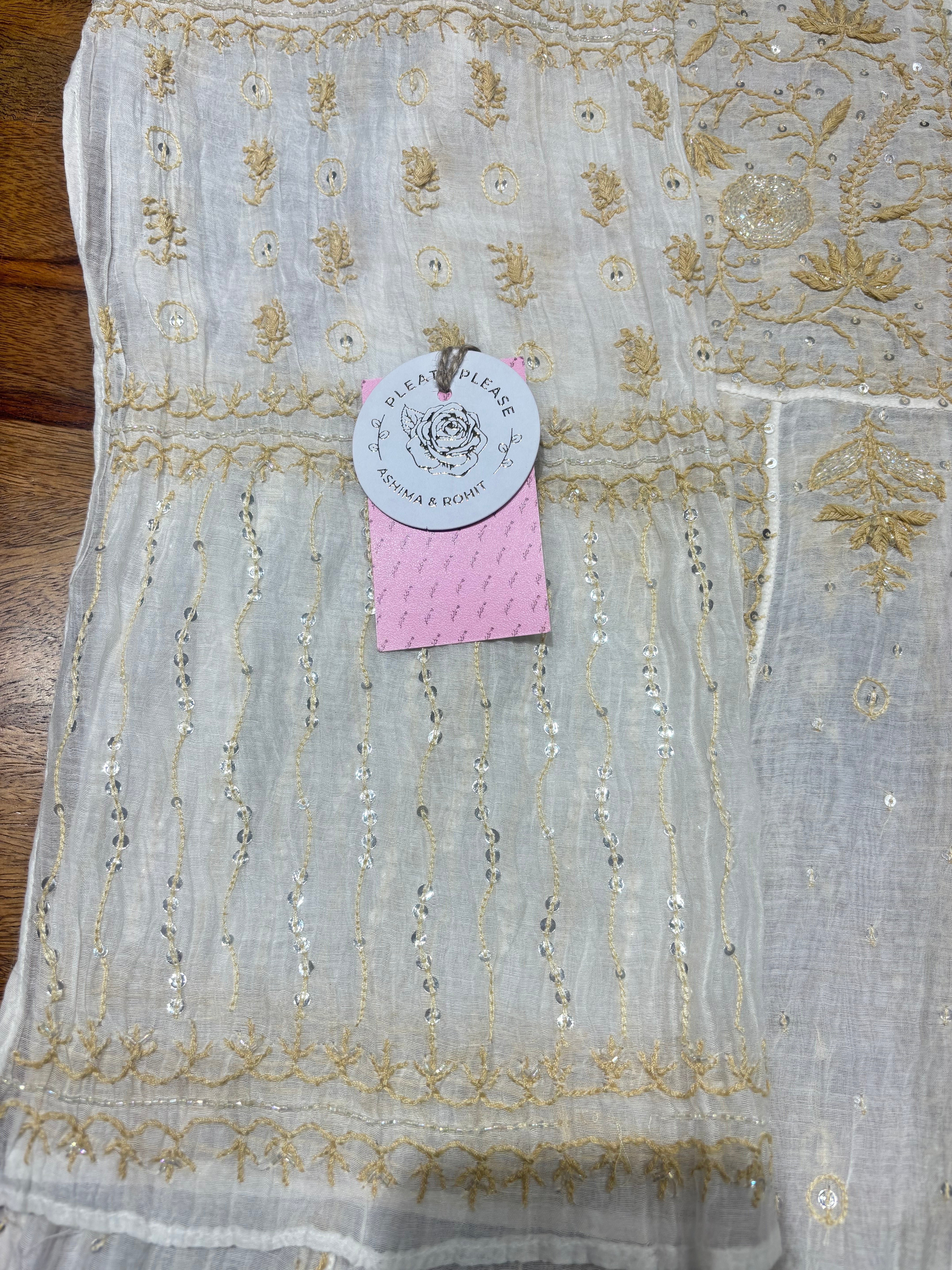 Dyeable Chanderi Mul Chikankari Anarkali & Dupatta Set