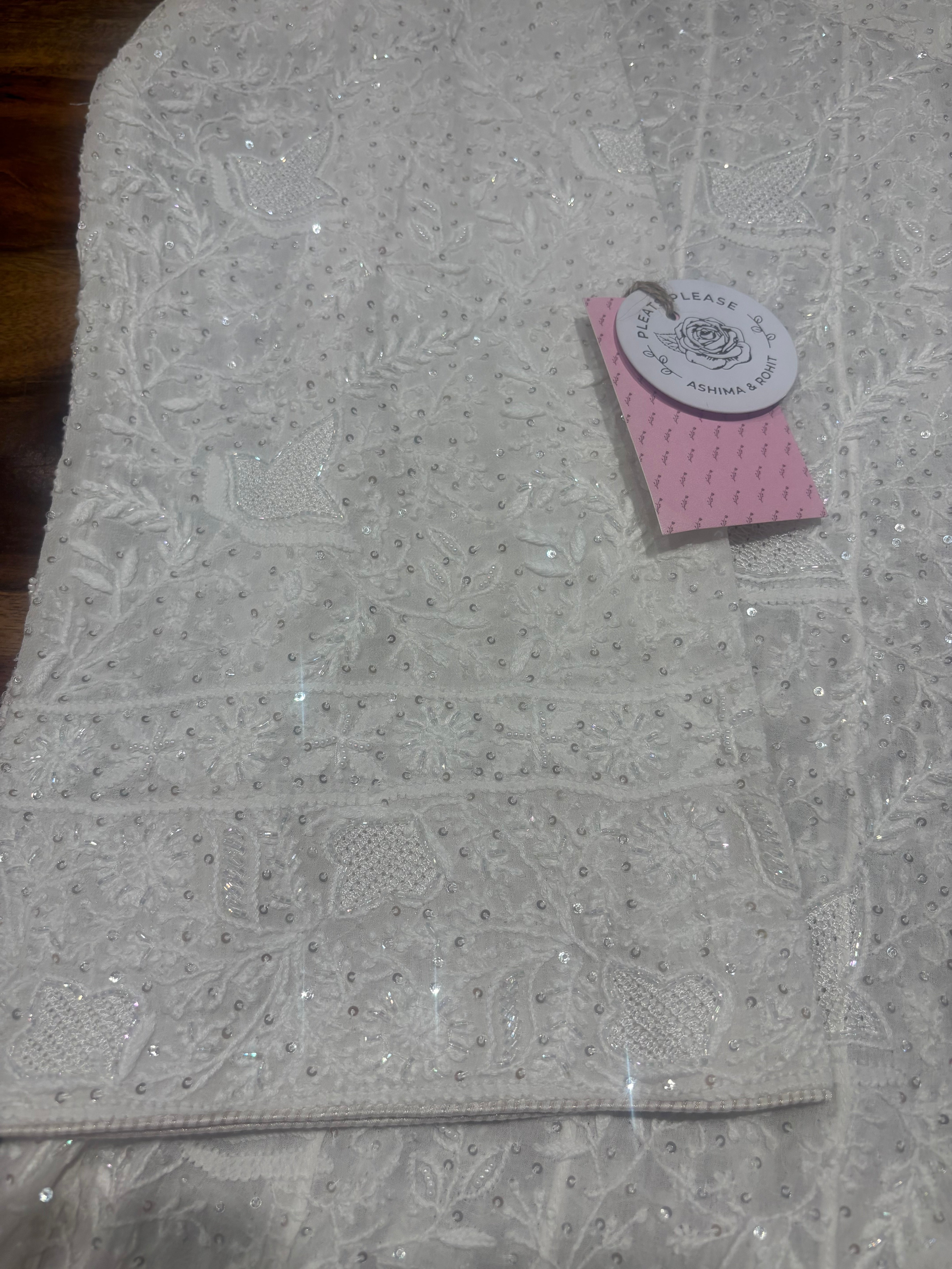 Dyeable Pure And Premium Georgette Chikankari Anarkali And Dupatta Set