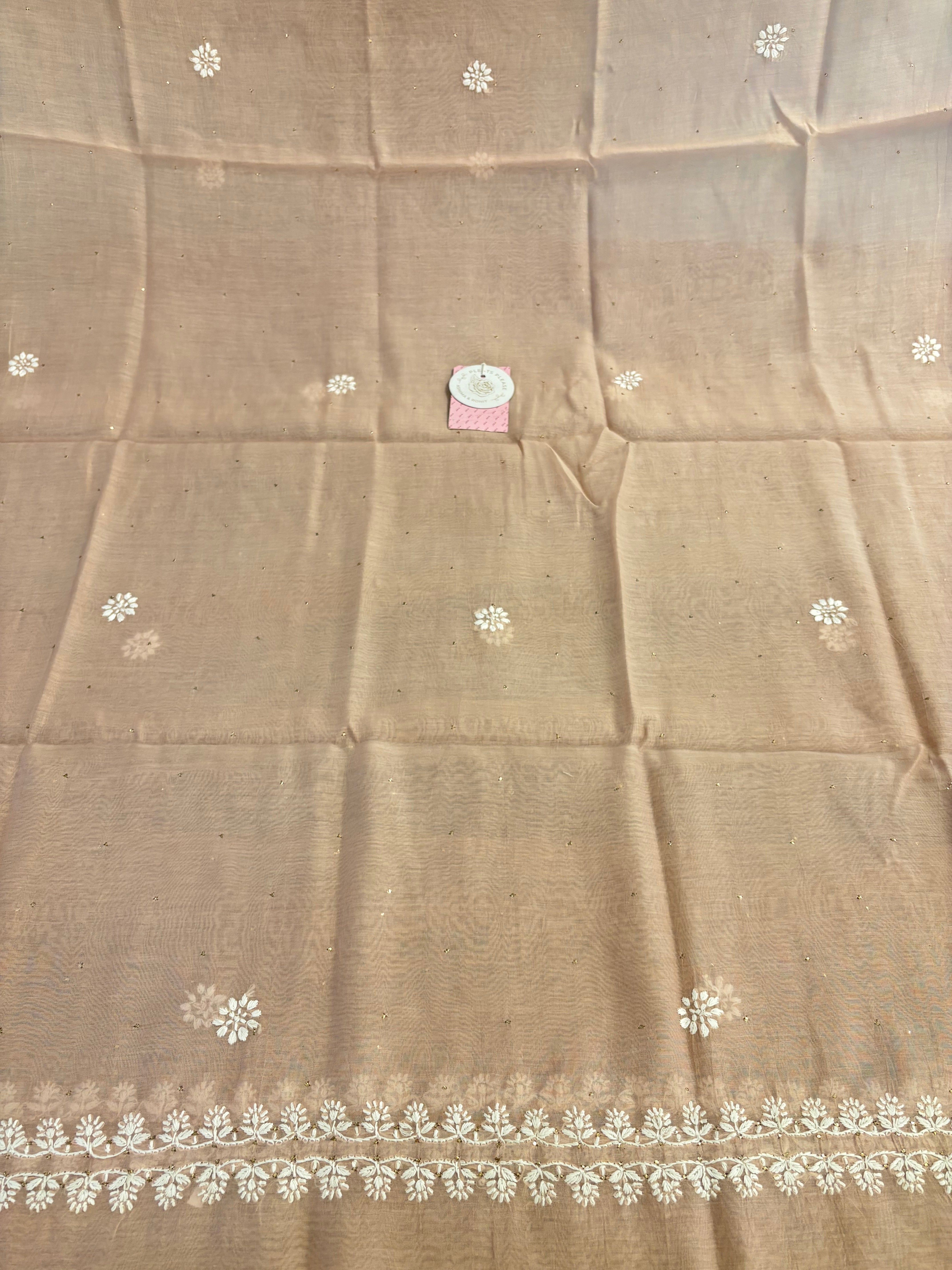Dusty Peach Chanderi Mul Mukaish & Chikankari Kurta & Dupatta