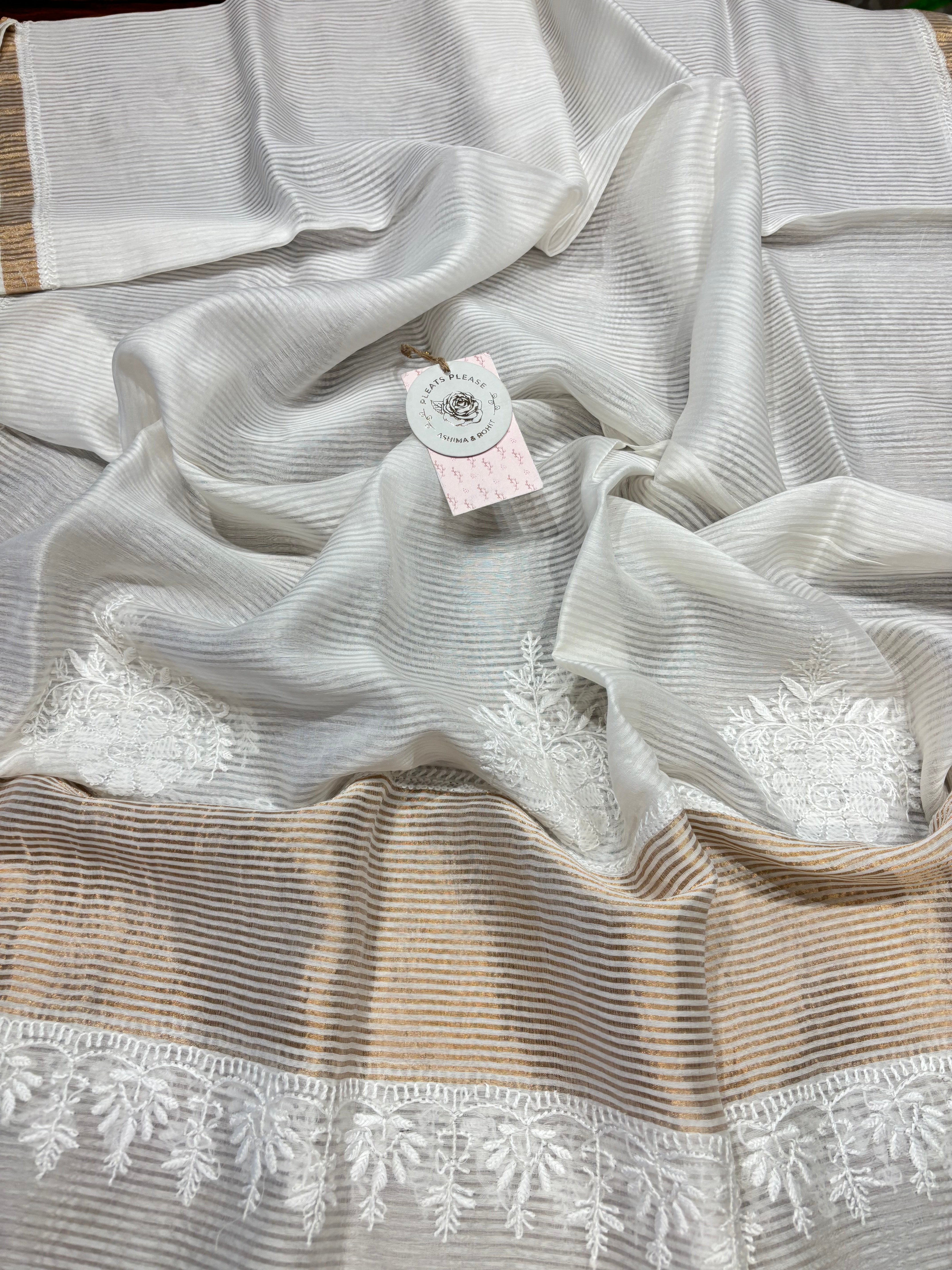 Dyeable Chanderi silk Chikankari Anarkali and Dupatta