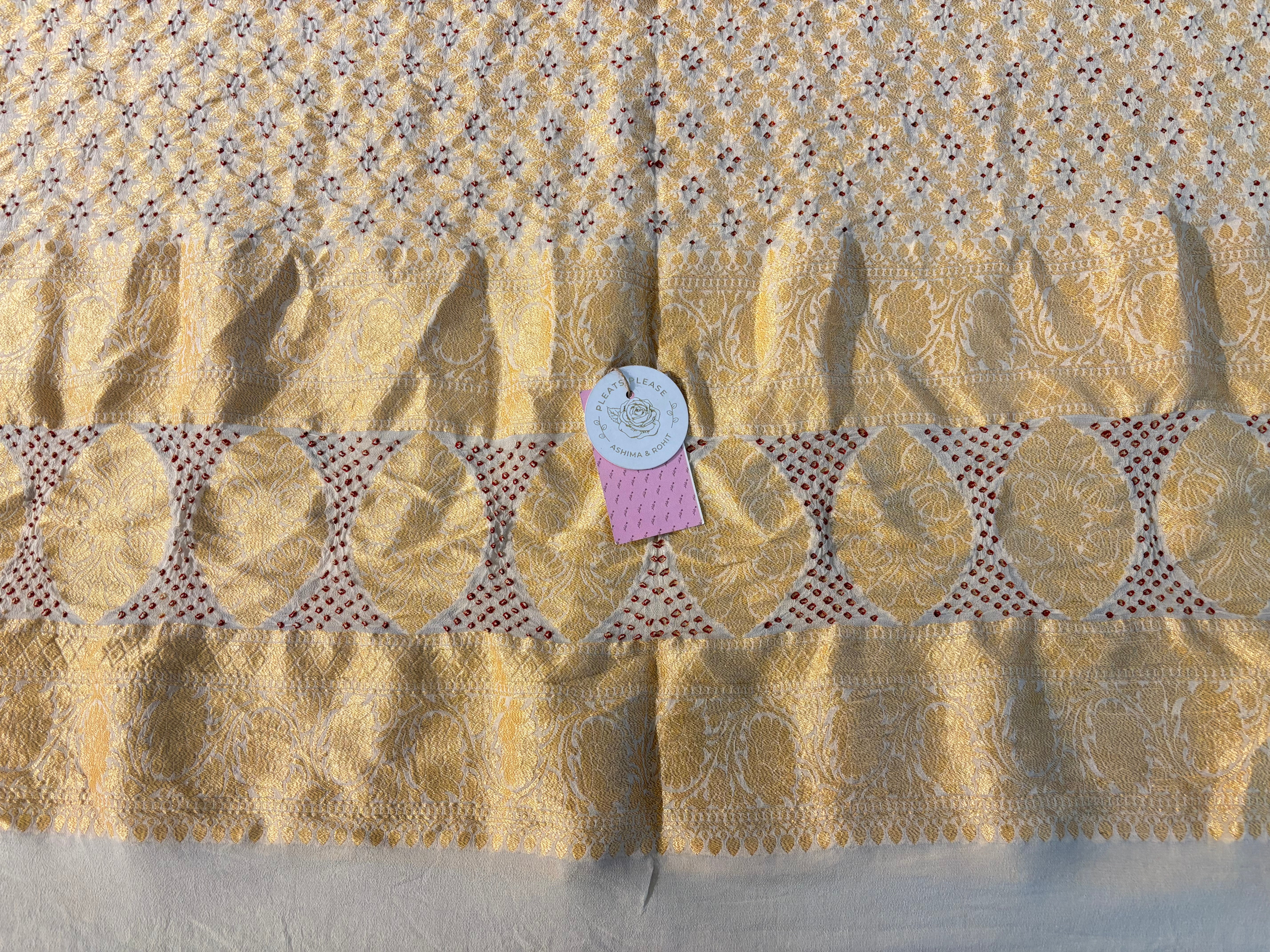 Golden Khaddi Georgette Bandhej Dupatta