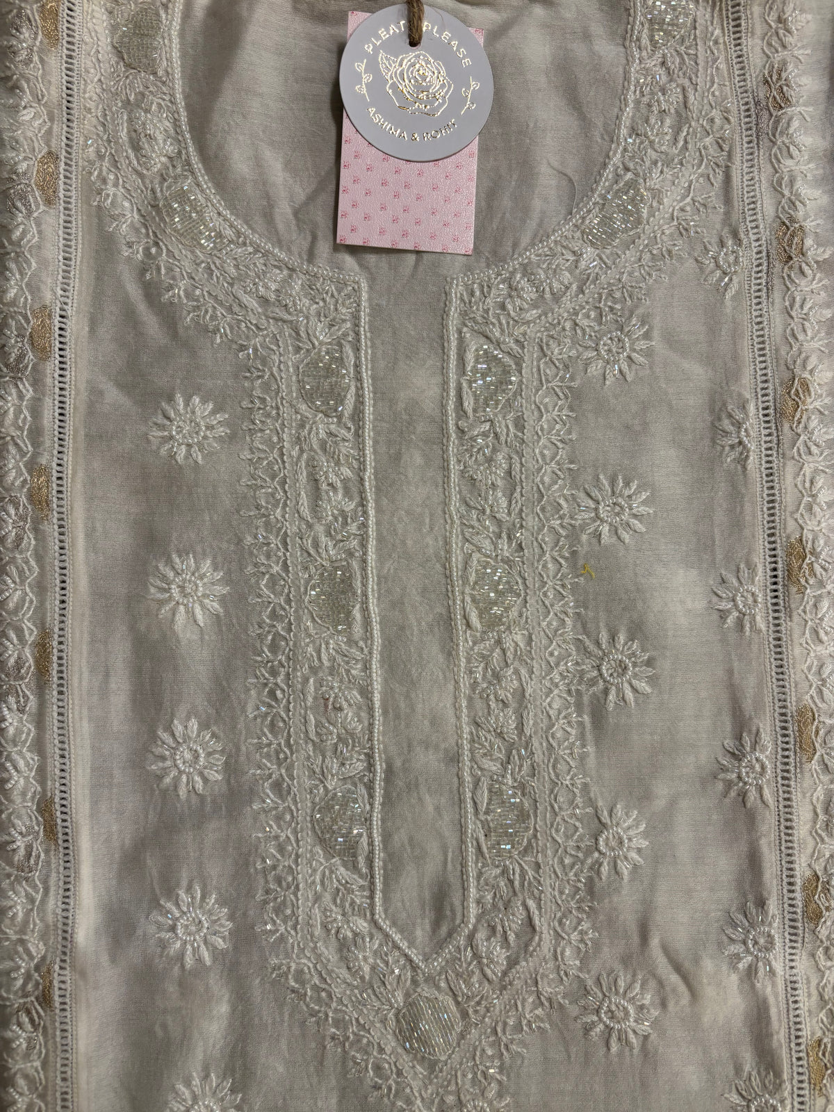 Dyeable Chanderi Silk Chikankari Banarasi Boota Co-ord Set