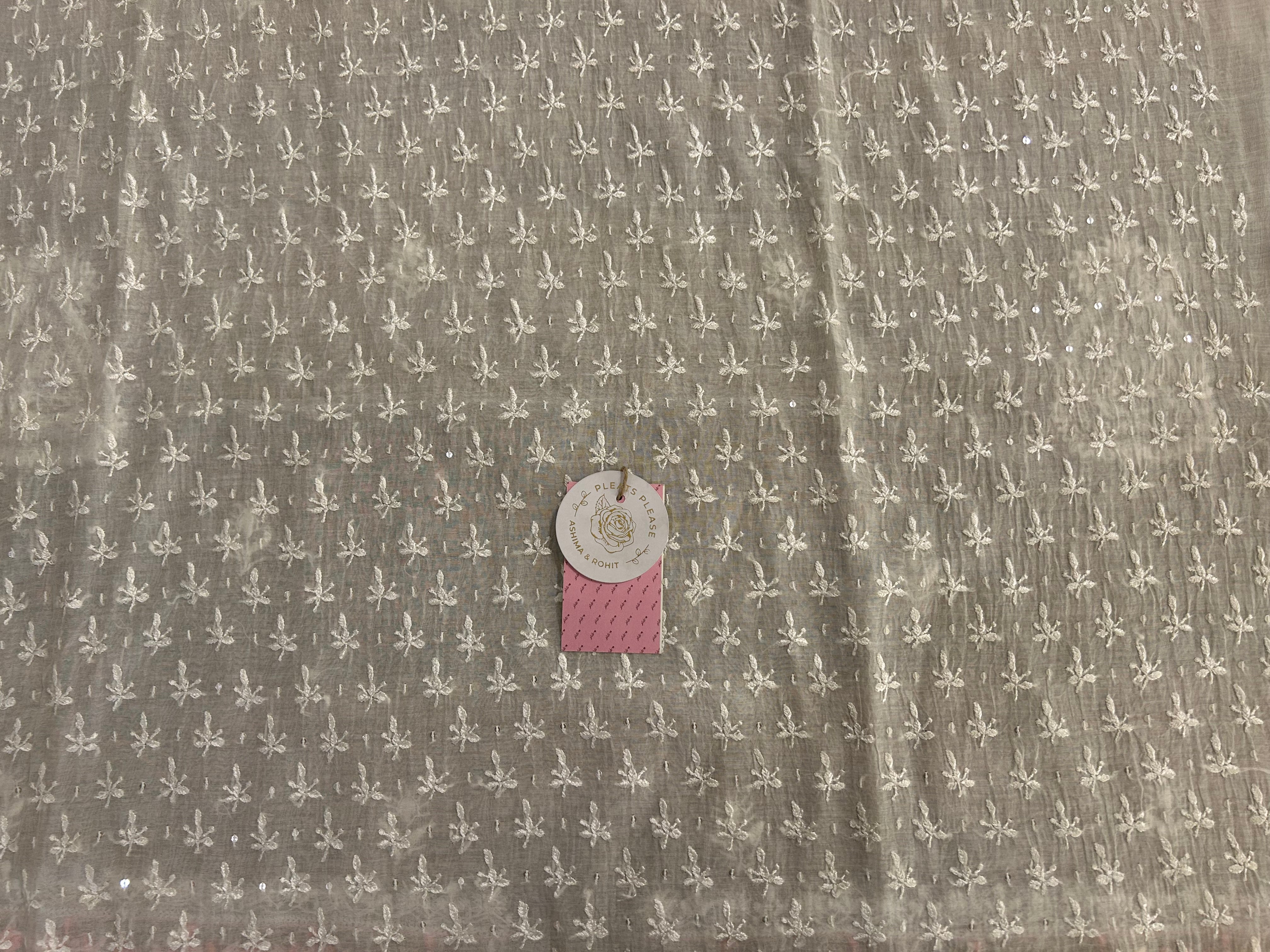 Dyeable Chanderi Parsi Gara Chikankari Kurta & Dupatta