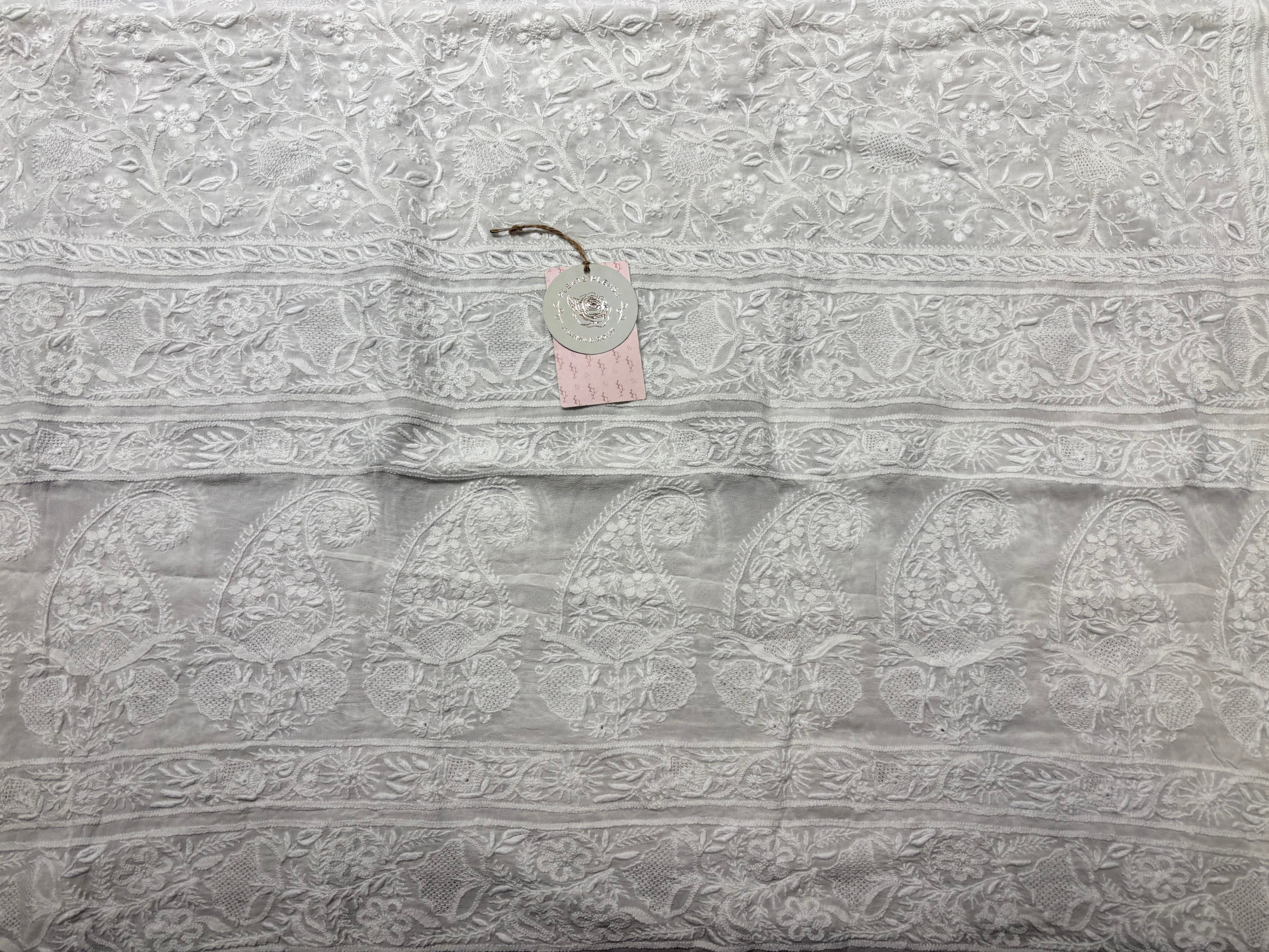 Dyeable Pure & Premium Georgette Chikankari Dupatta