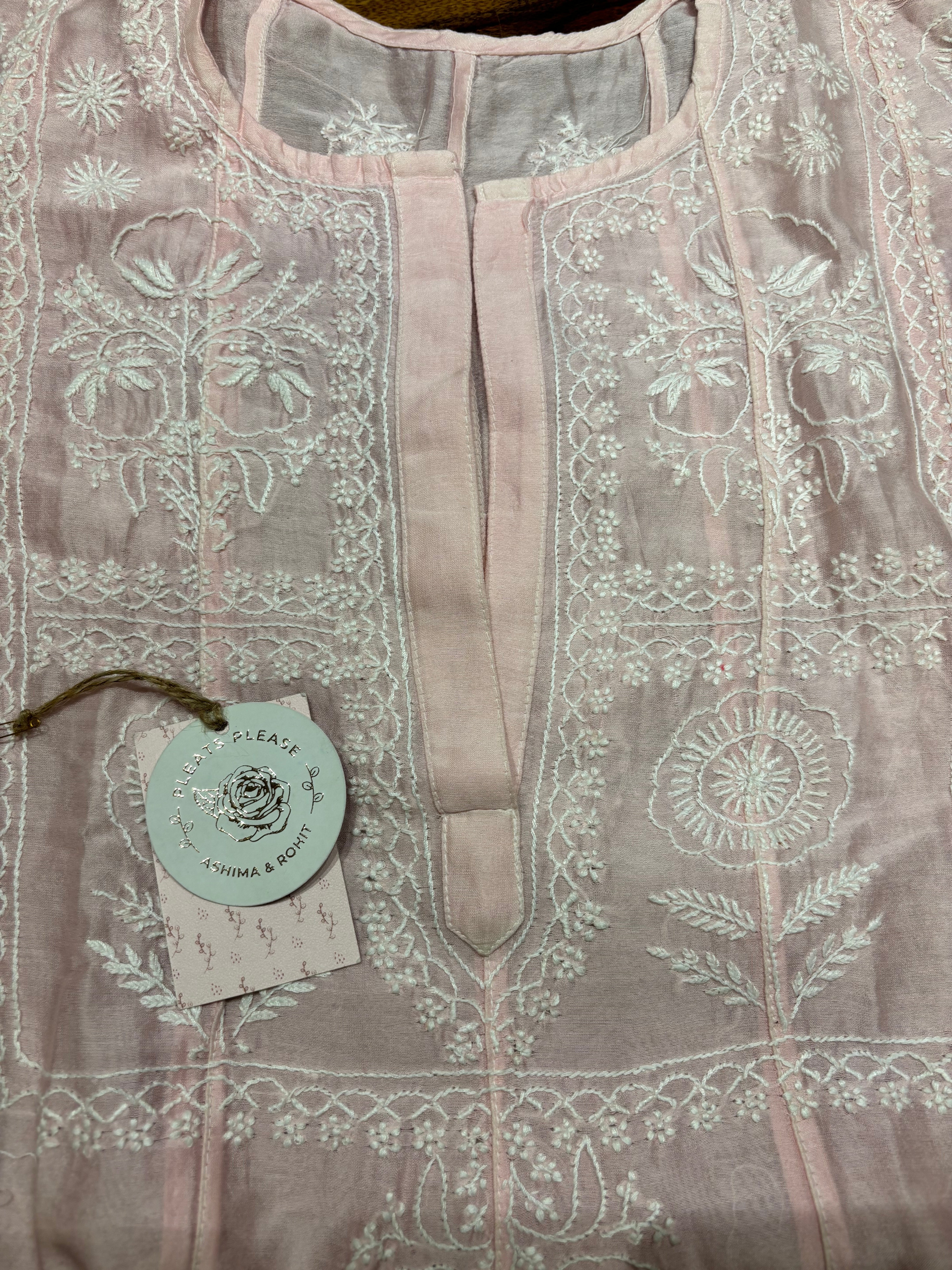 Blush Pink Chanderi Silk Anarkali