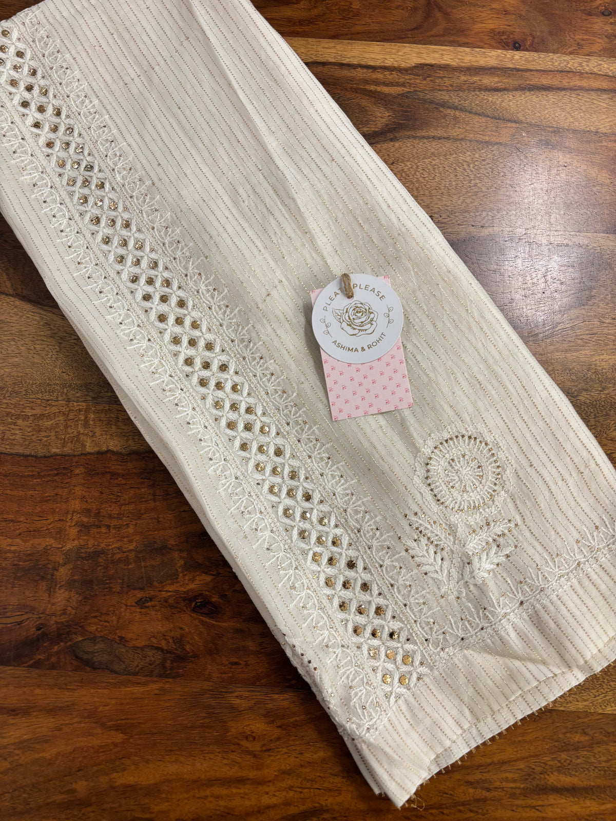 Dyeable Chanderi Silk Chikankari Mukaish Co-Ord Set