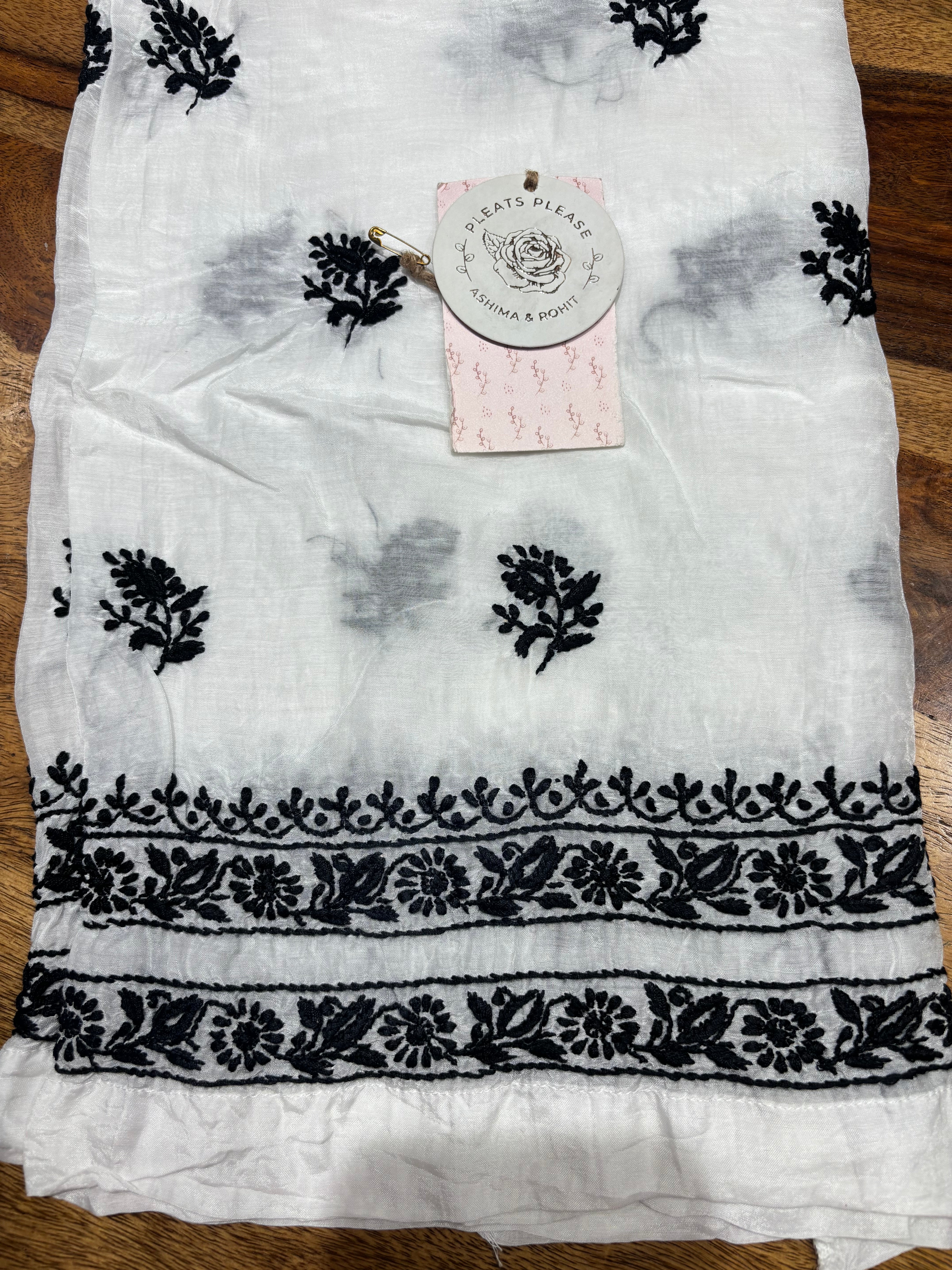 Dyeable Muslin Silk Chikankari Co-ord Set