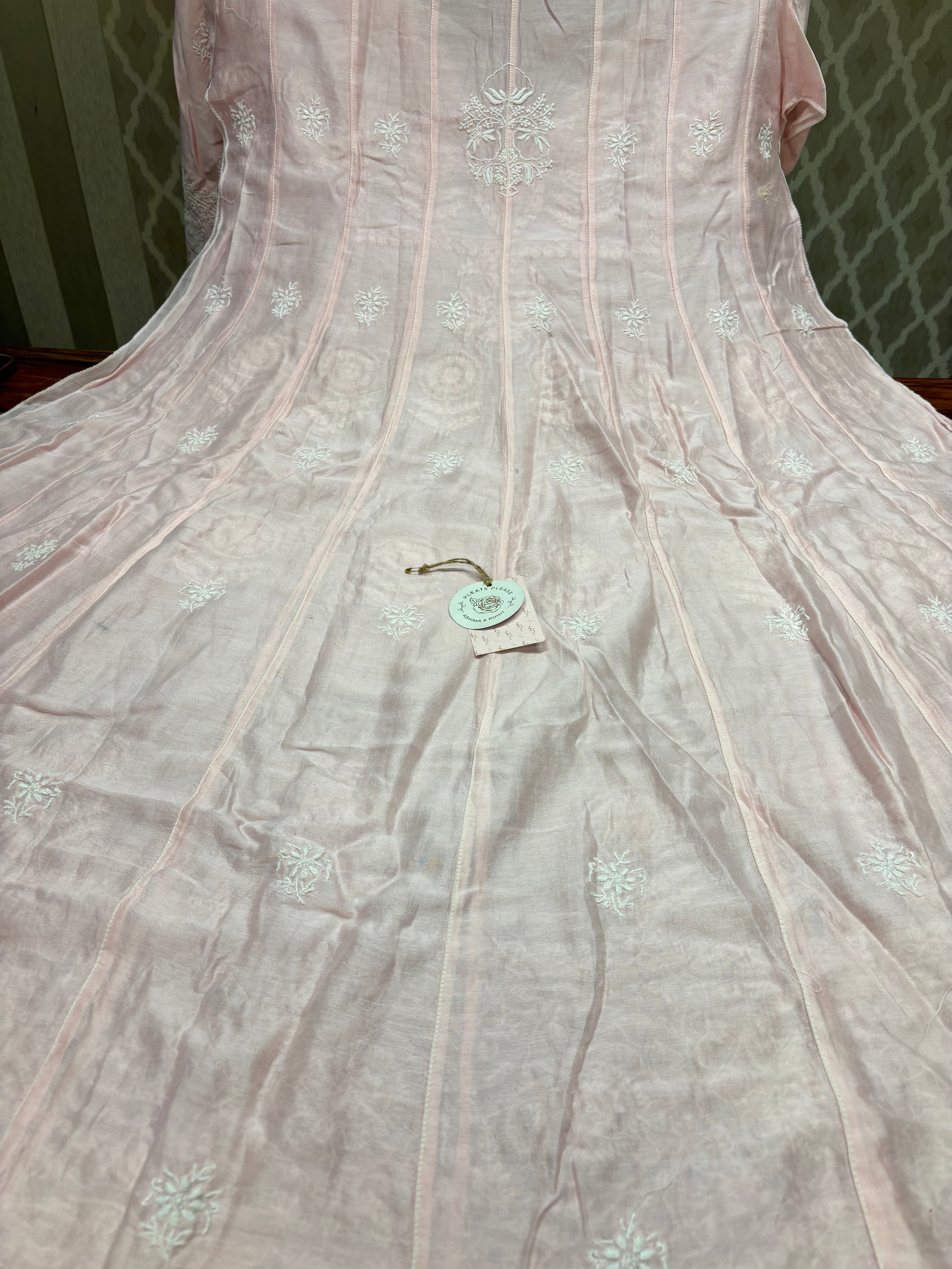 Blush Pink Chanderi Silk Anarkali