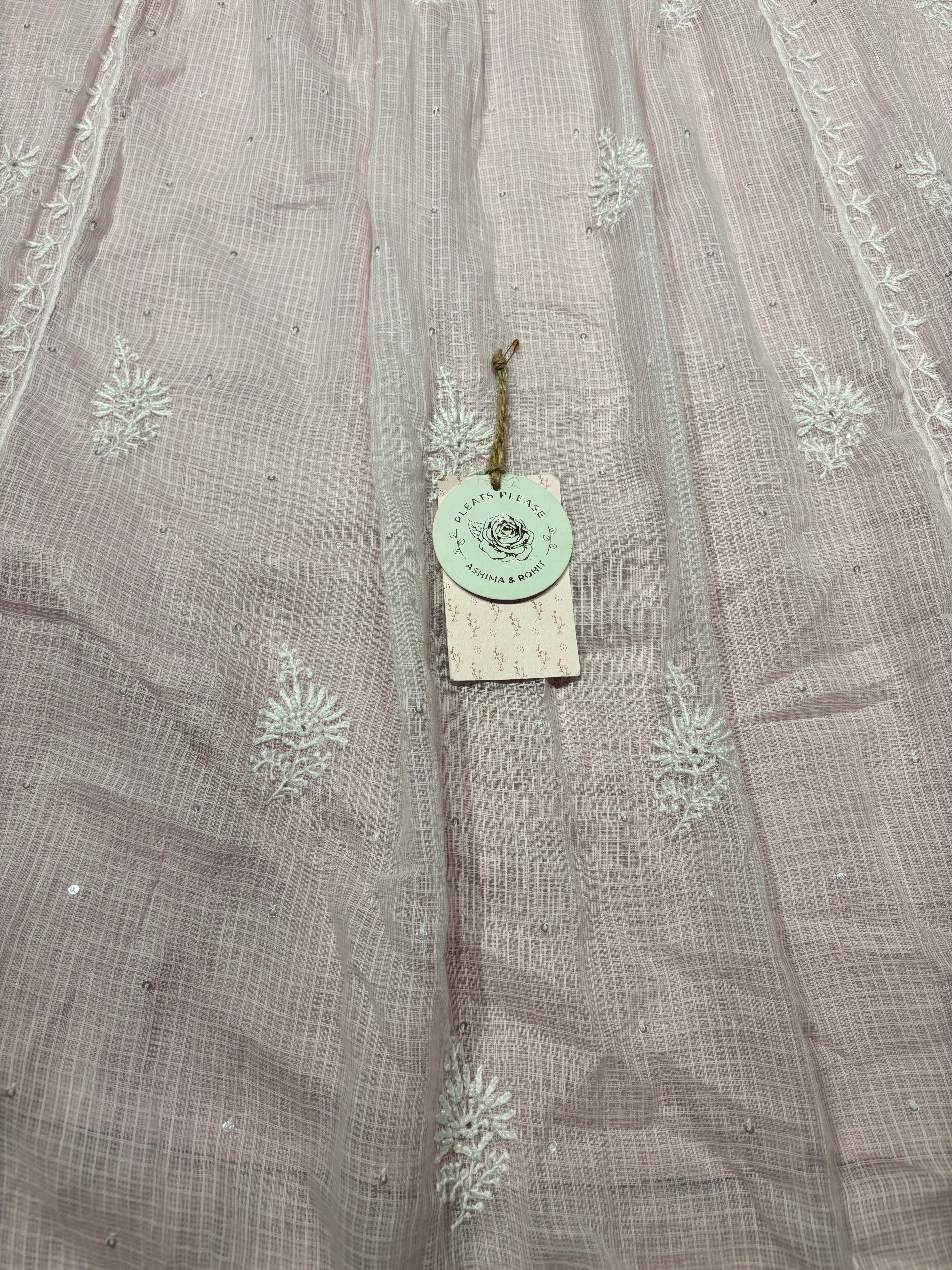 Onion Pink Kota Doria Chikankari Tunic