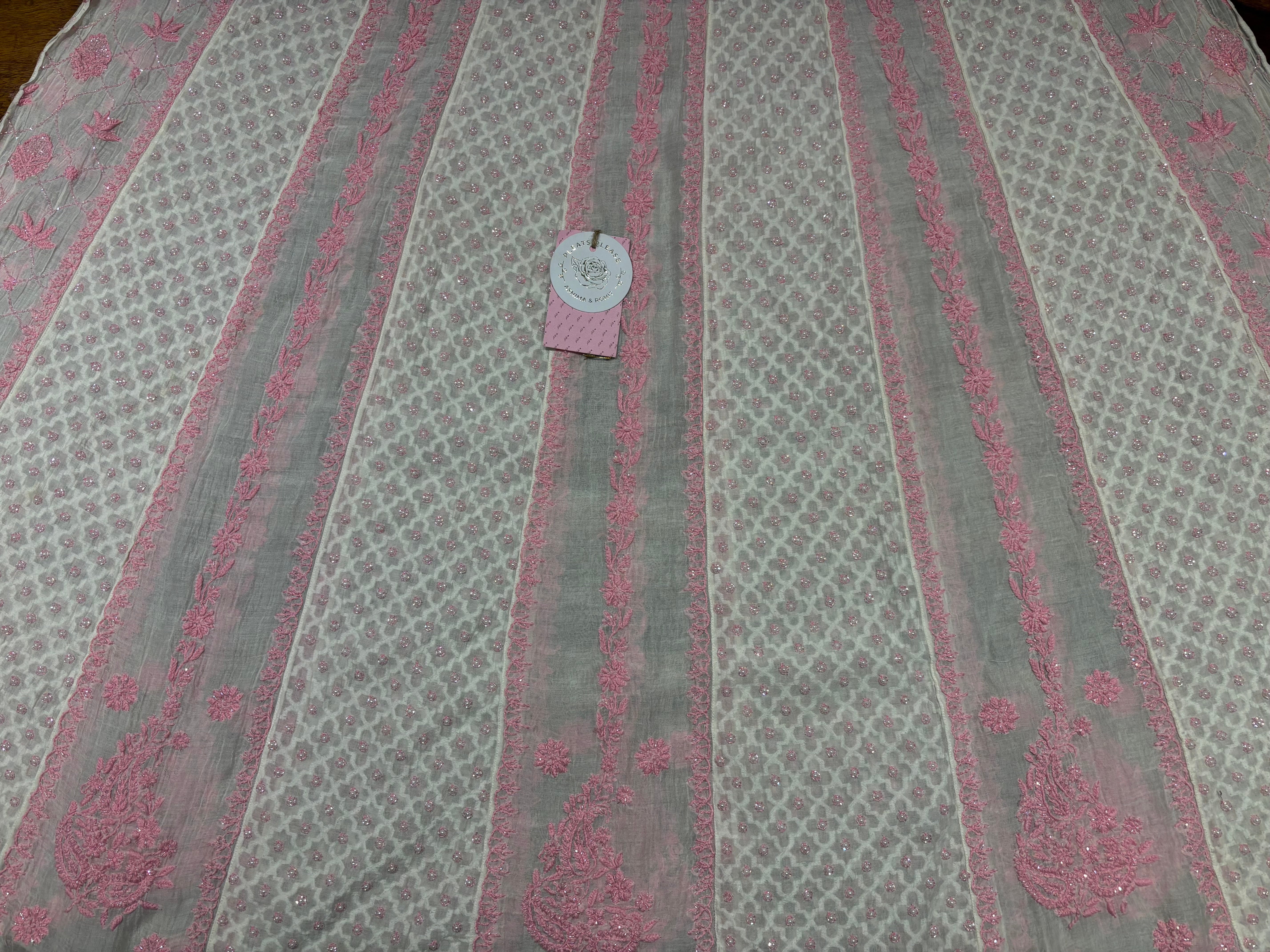 Dyeable Chanderi Mul Chikankari Anarkali & Dupatta Set