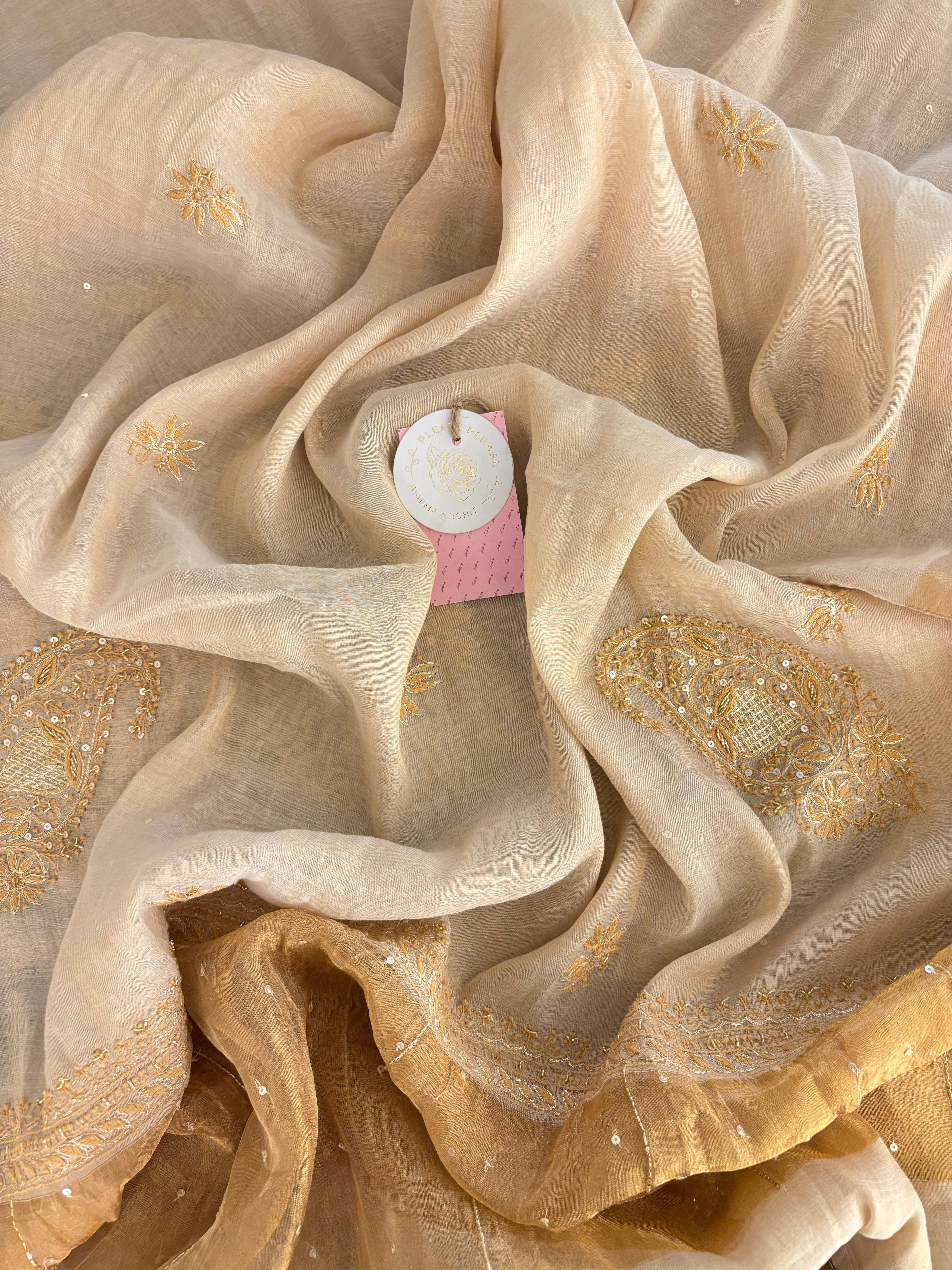 Dyeable Pure & Premium Tissue Heavy Jaal Chikankari Kurta & Dupatta