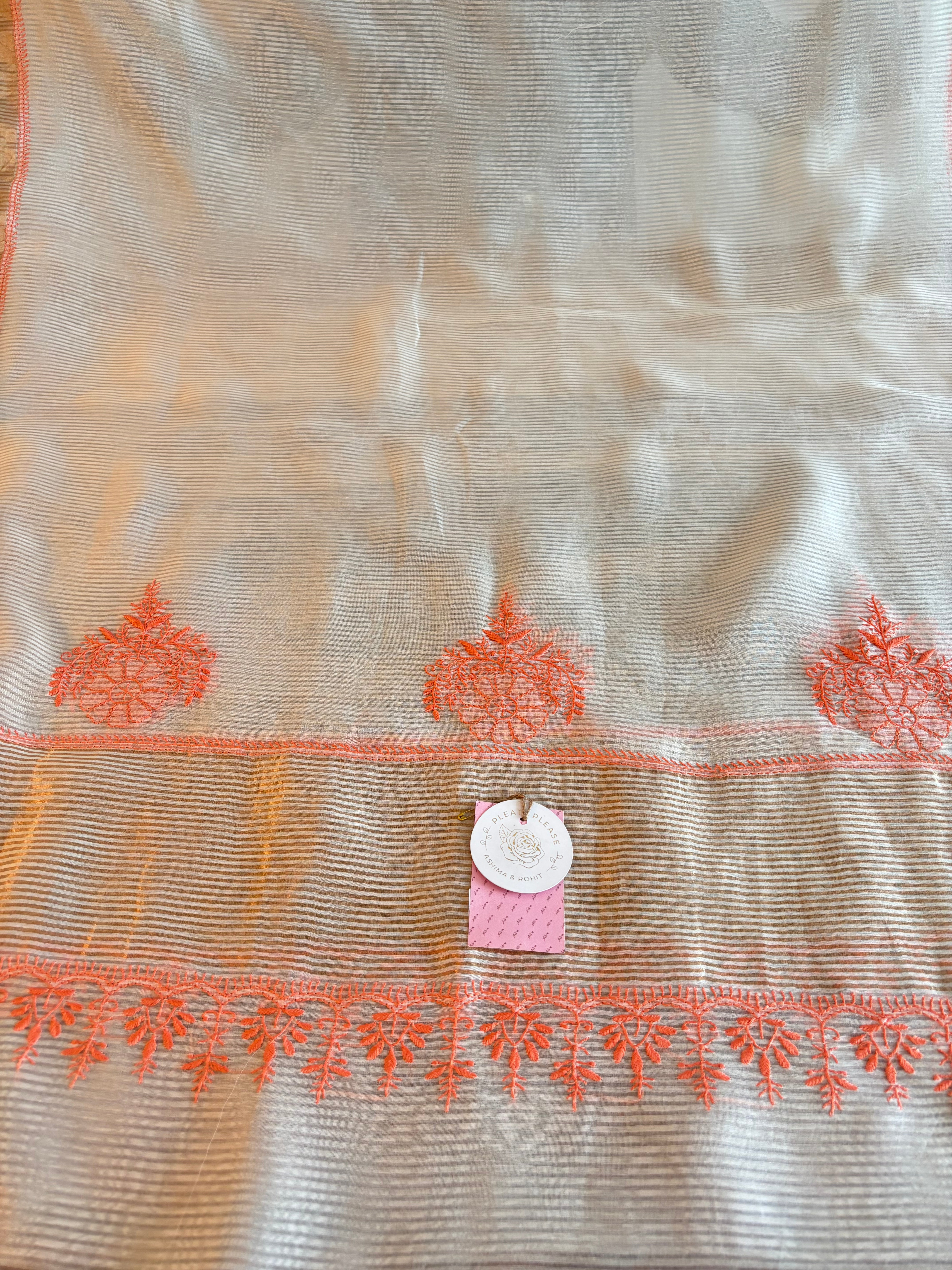 Dyeable Chanderi Chikankari Anarkali & Dupatta