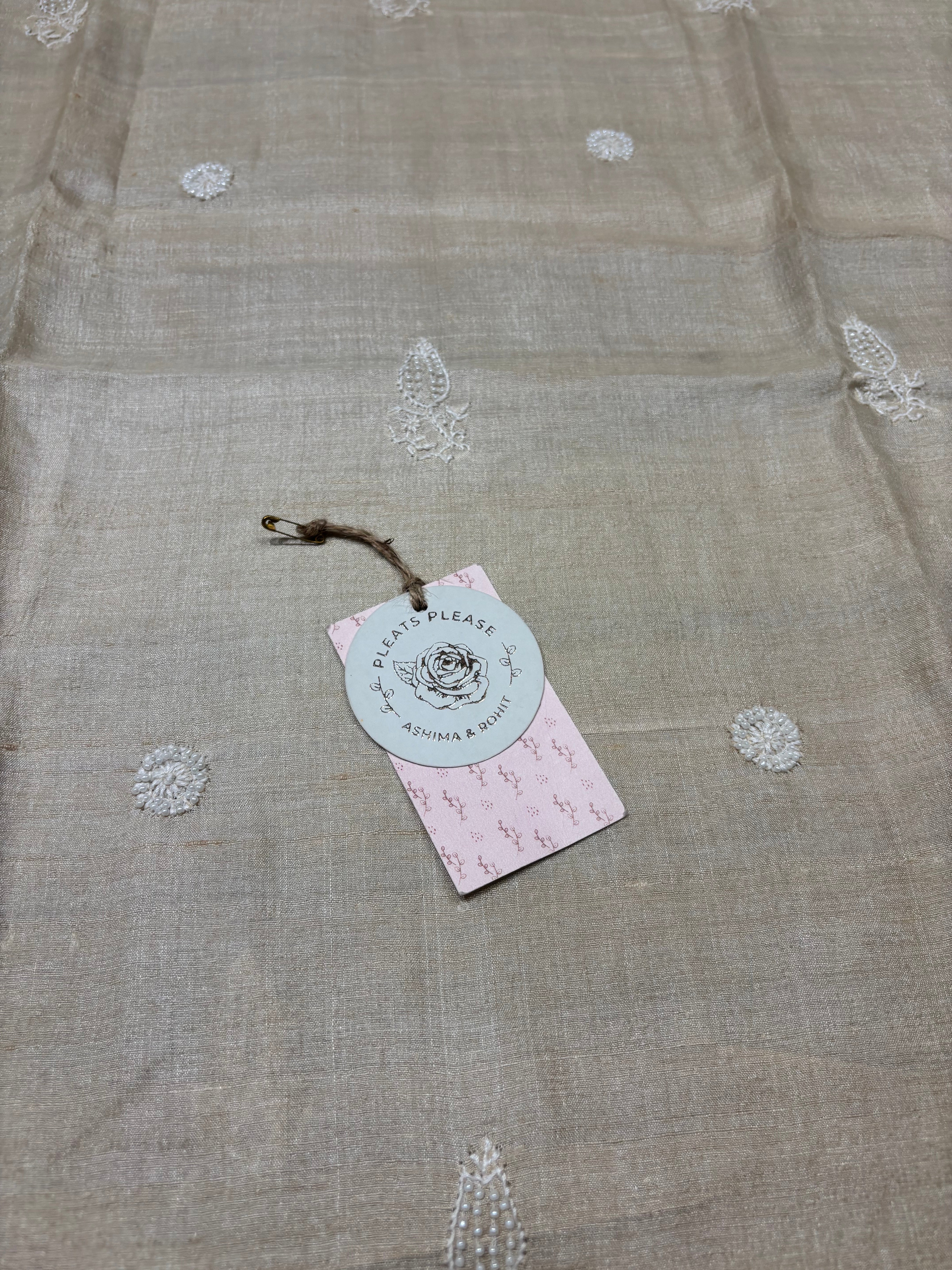 Dyeable Silk Chikankari Men’s Kurta Fabric