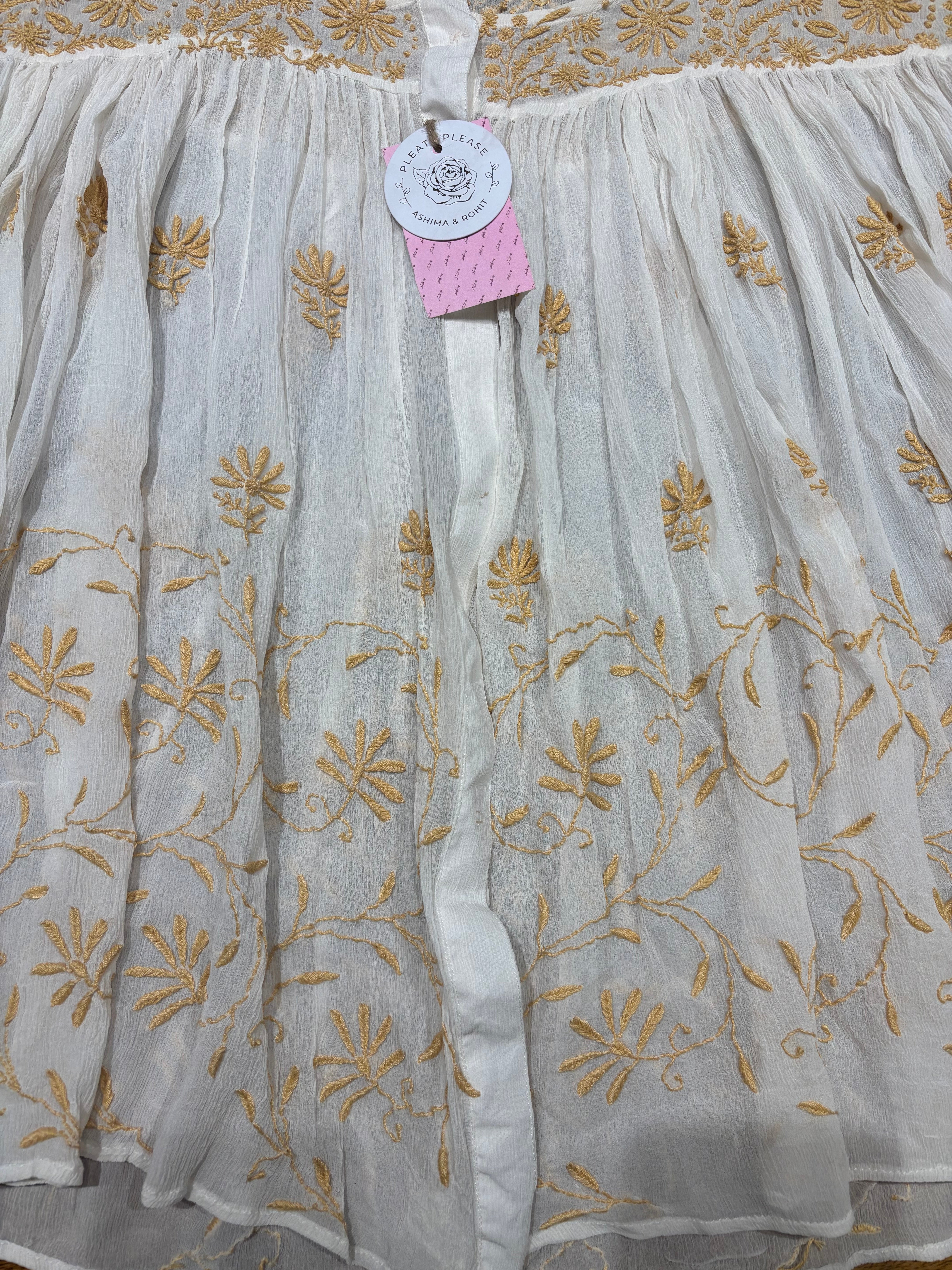 Dyeable Pure and Premium Chiffon Chikankari Top