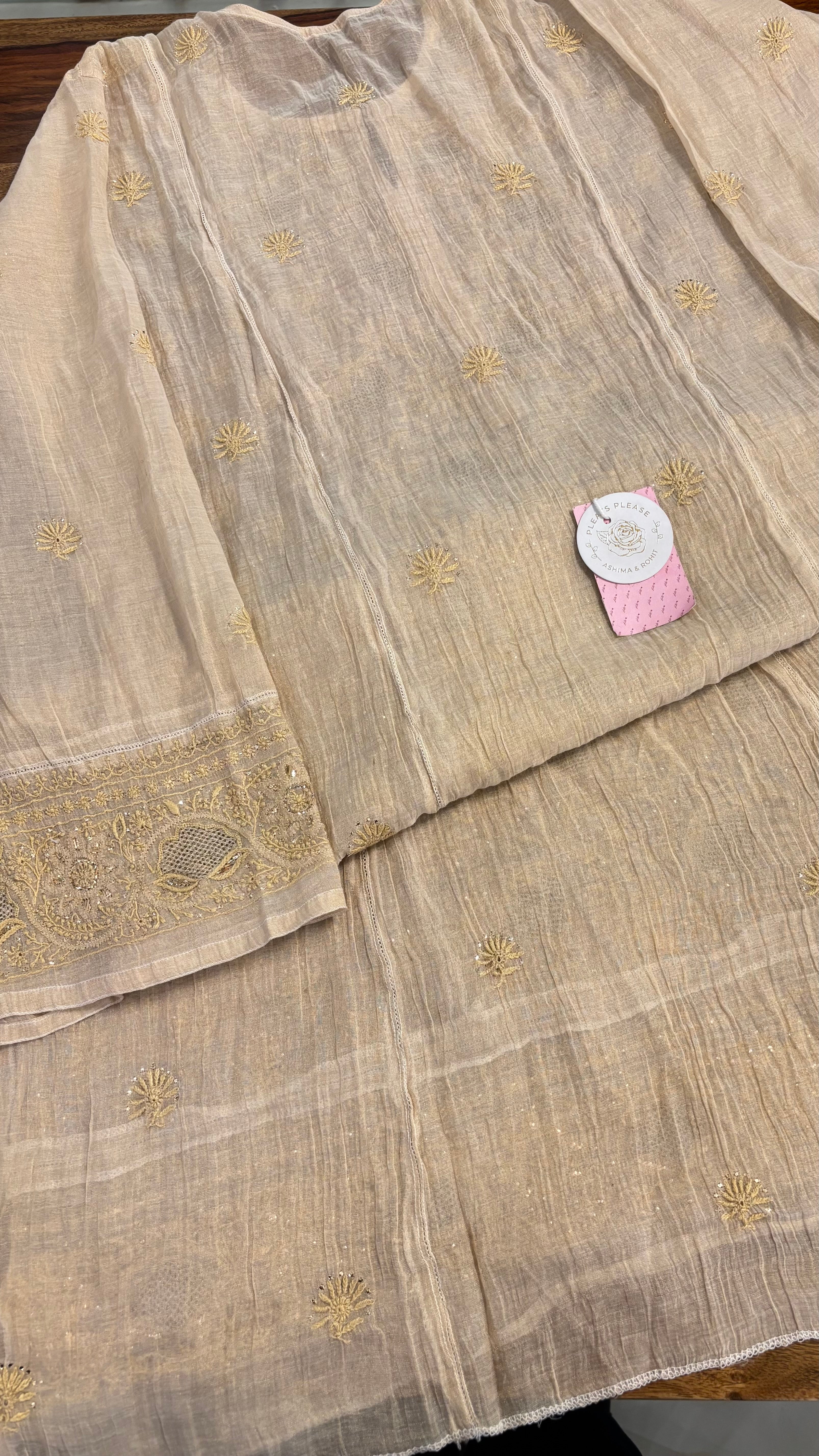 Dyeable Pure & Premium Chikankari Mukaish Kurta & Dupatta