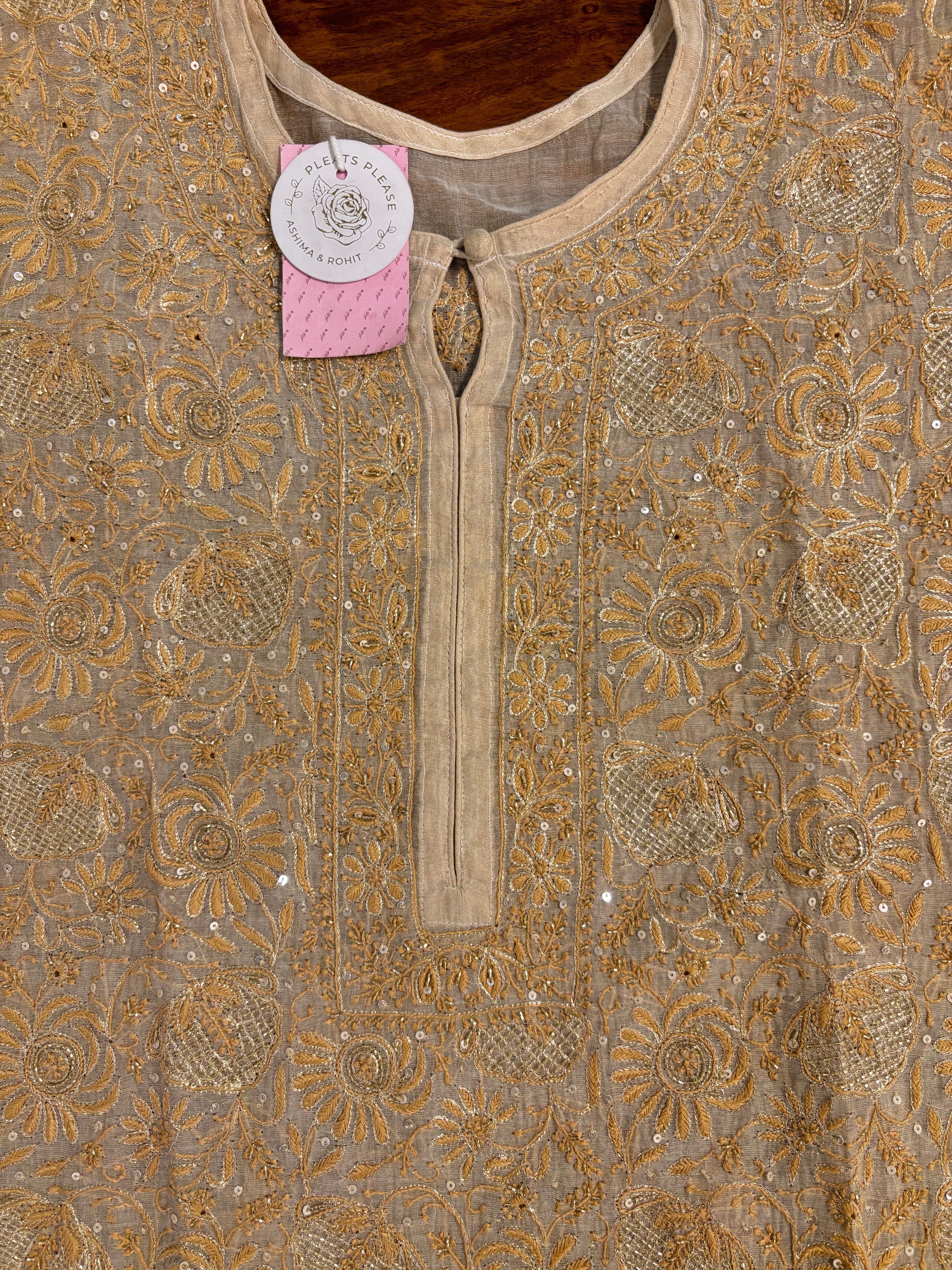 Dyeable Pure Tissue Chikankari Kurta & Dupatta