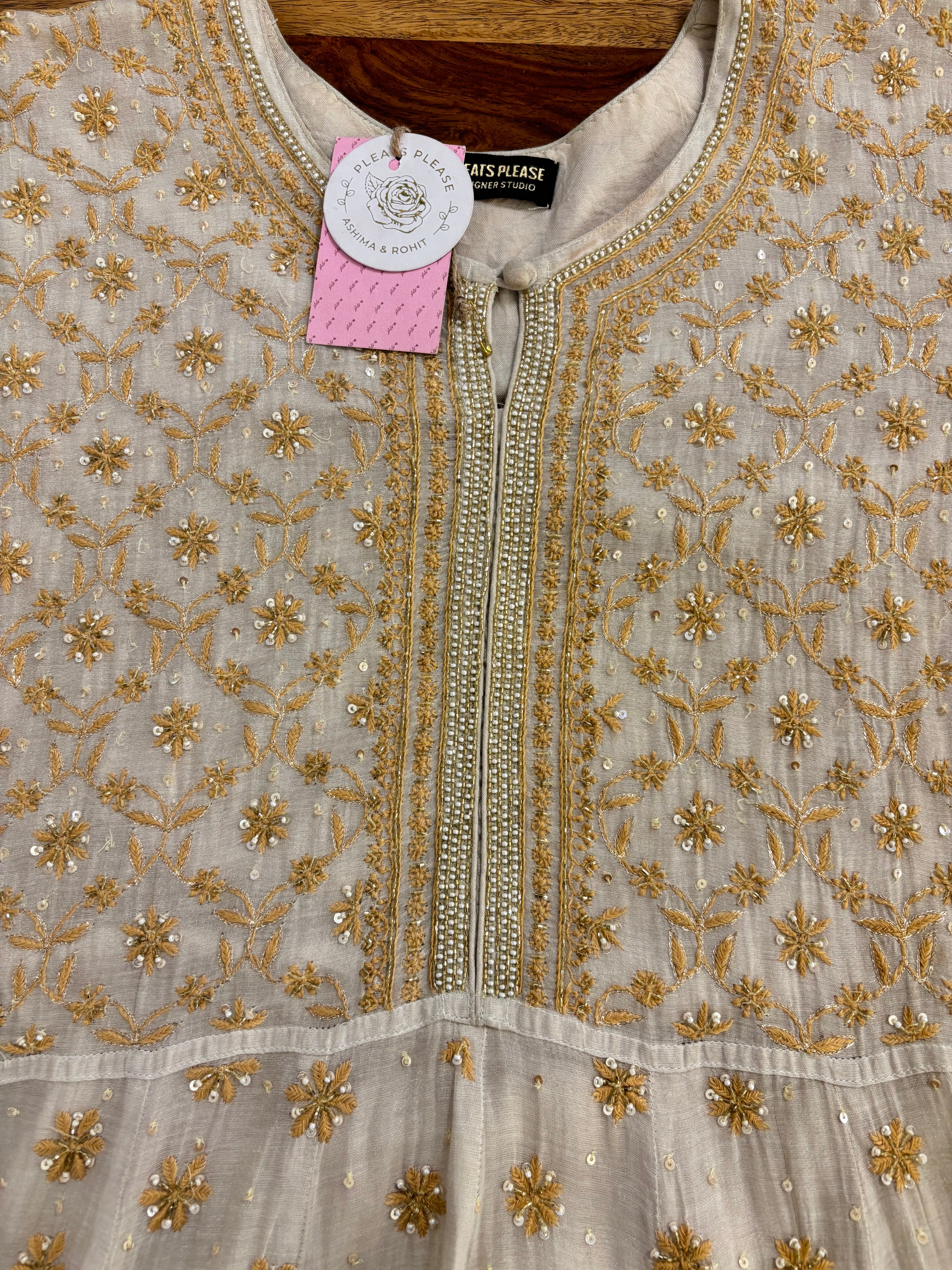 Dyeable Pure & Premium Tissue Chikankari Anarkali & Dupatta