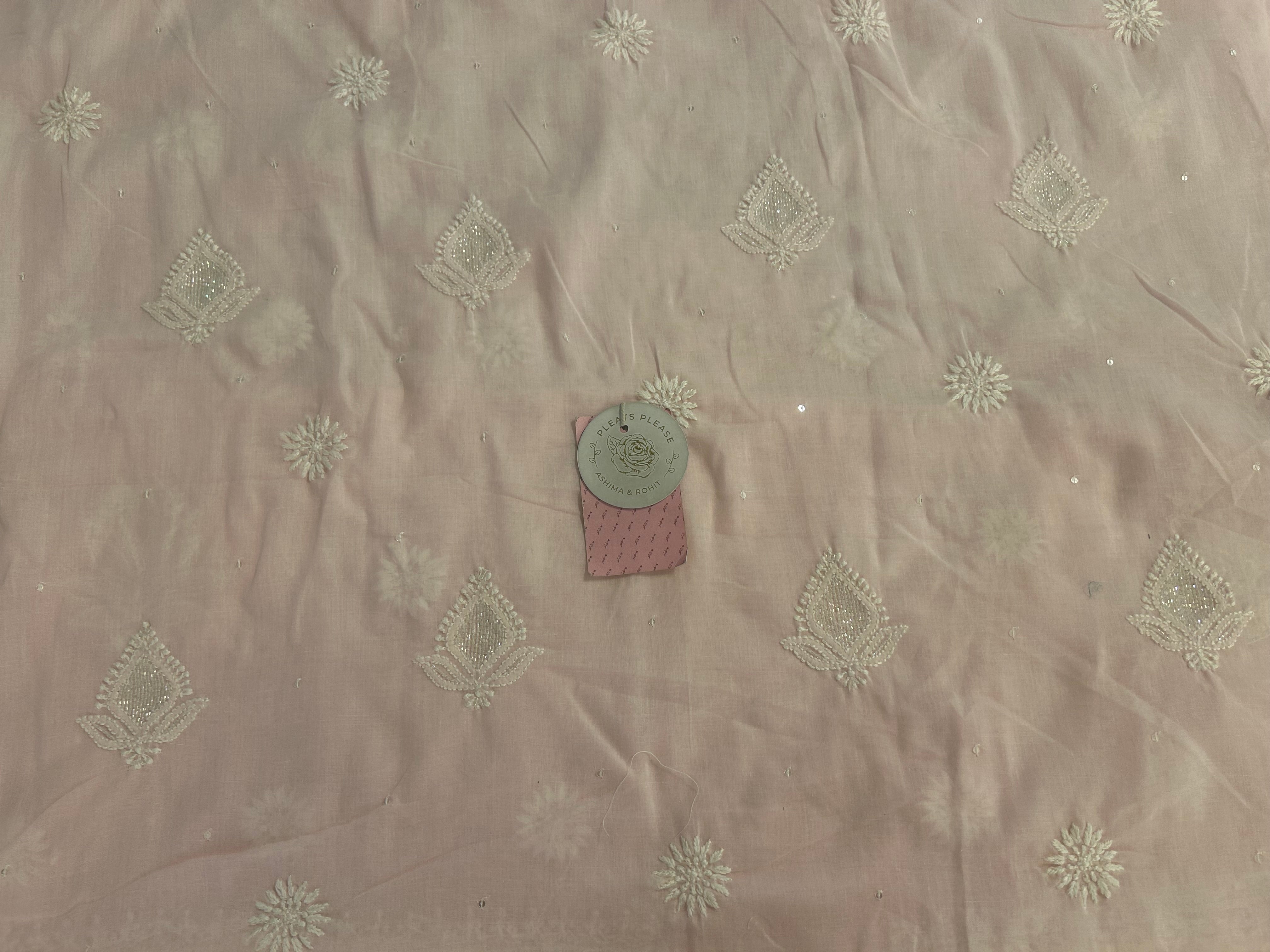 Powder Pink Mulmul Chikankari Kurta