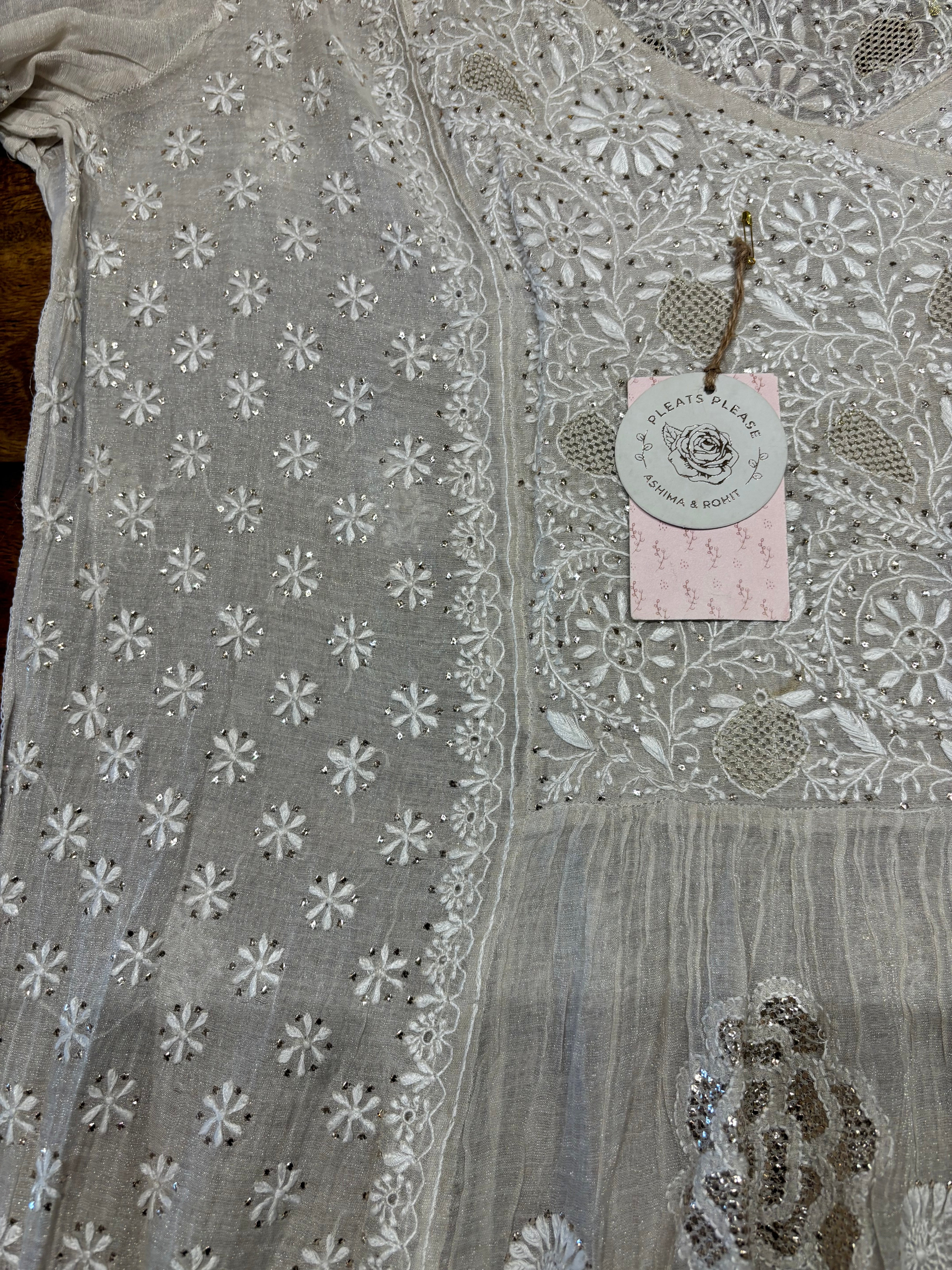 Dyeable Pure and Premium Silver Tissue Angrakha Kurta and Dupatta set