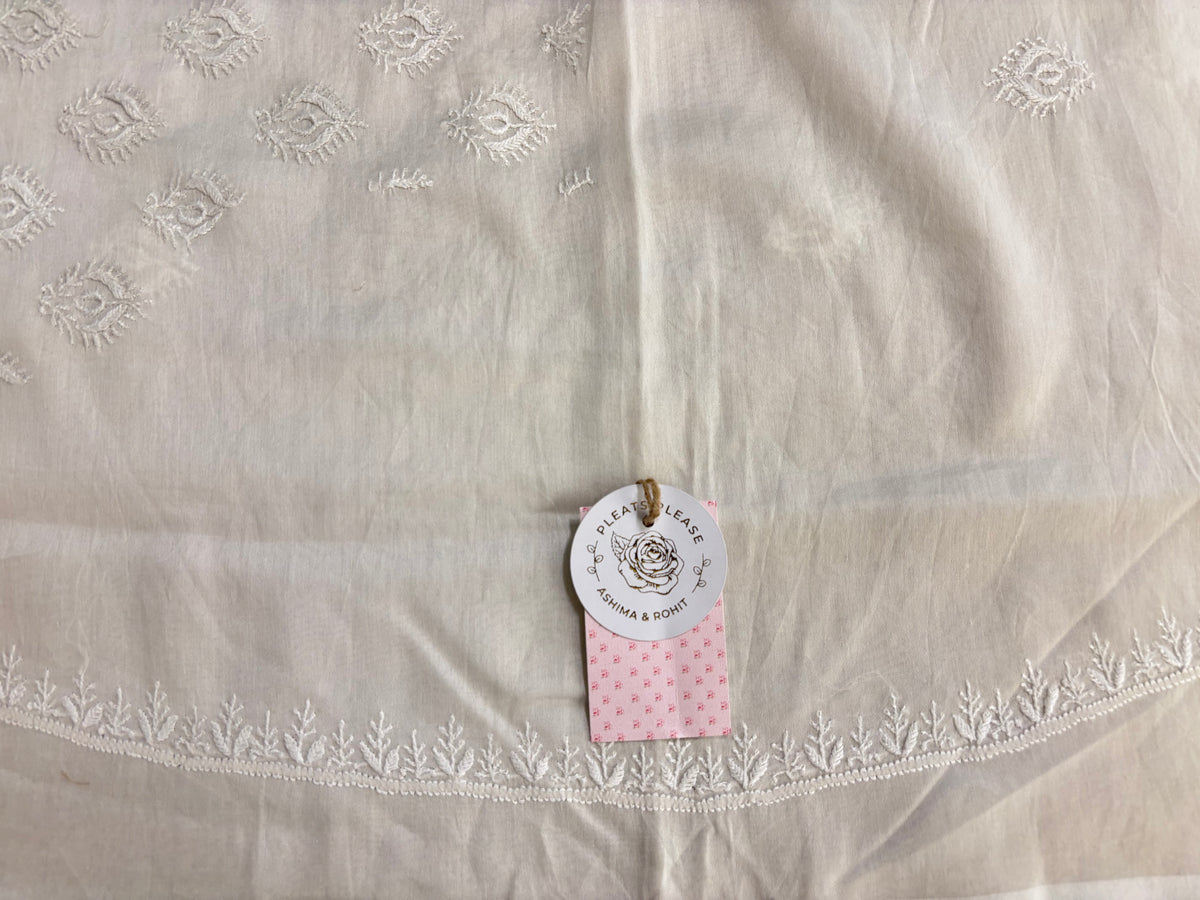 Dyeable Chanderi Silk Chikankari Men’s Kurta
