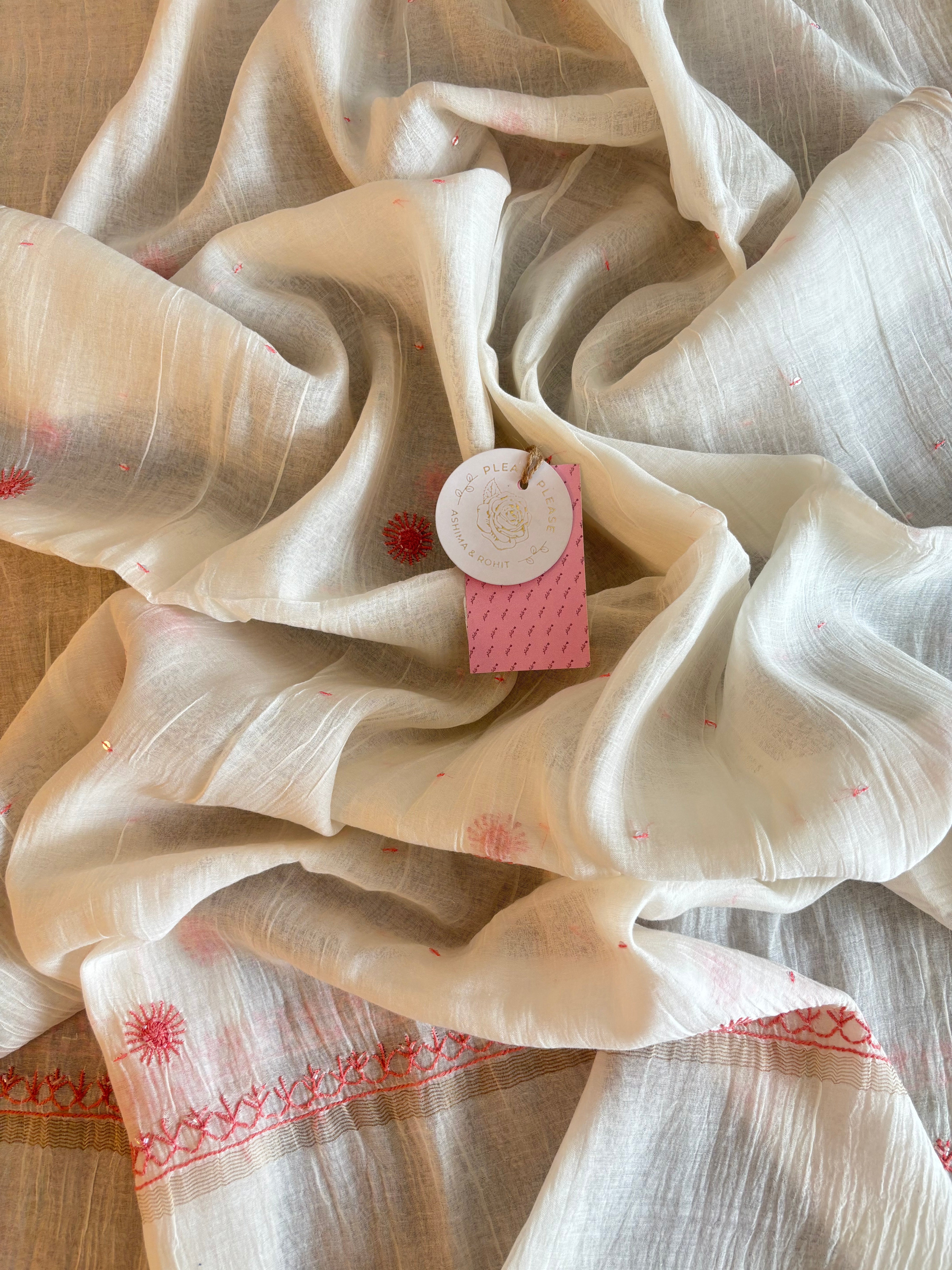 Dyeable Front Tucks Chikankari Kurta & Dupatta