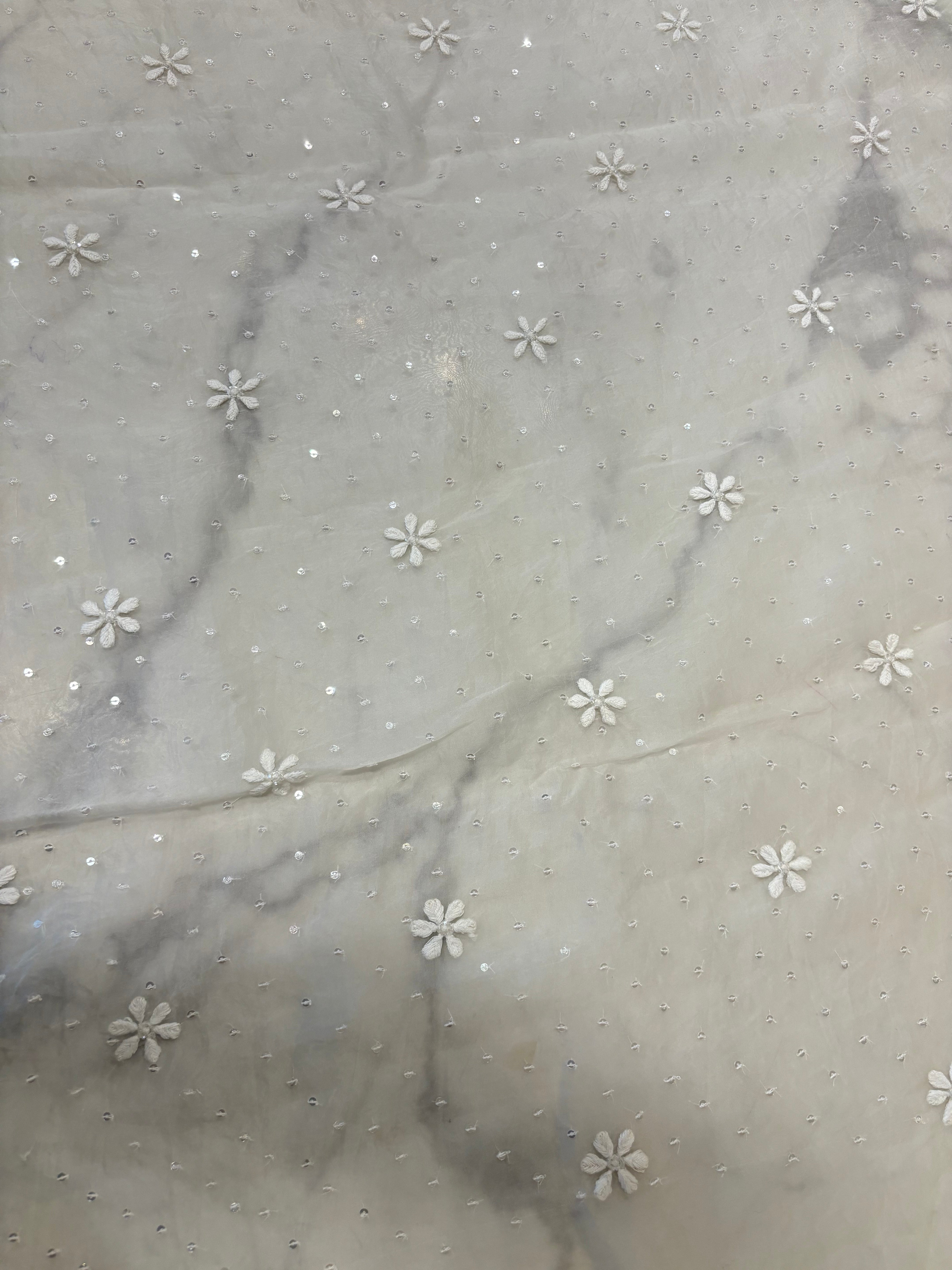 Dyeable Pure & Premium Organza Chikankari Saree & Blouse