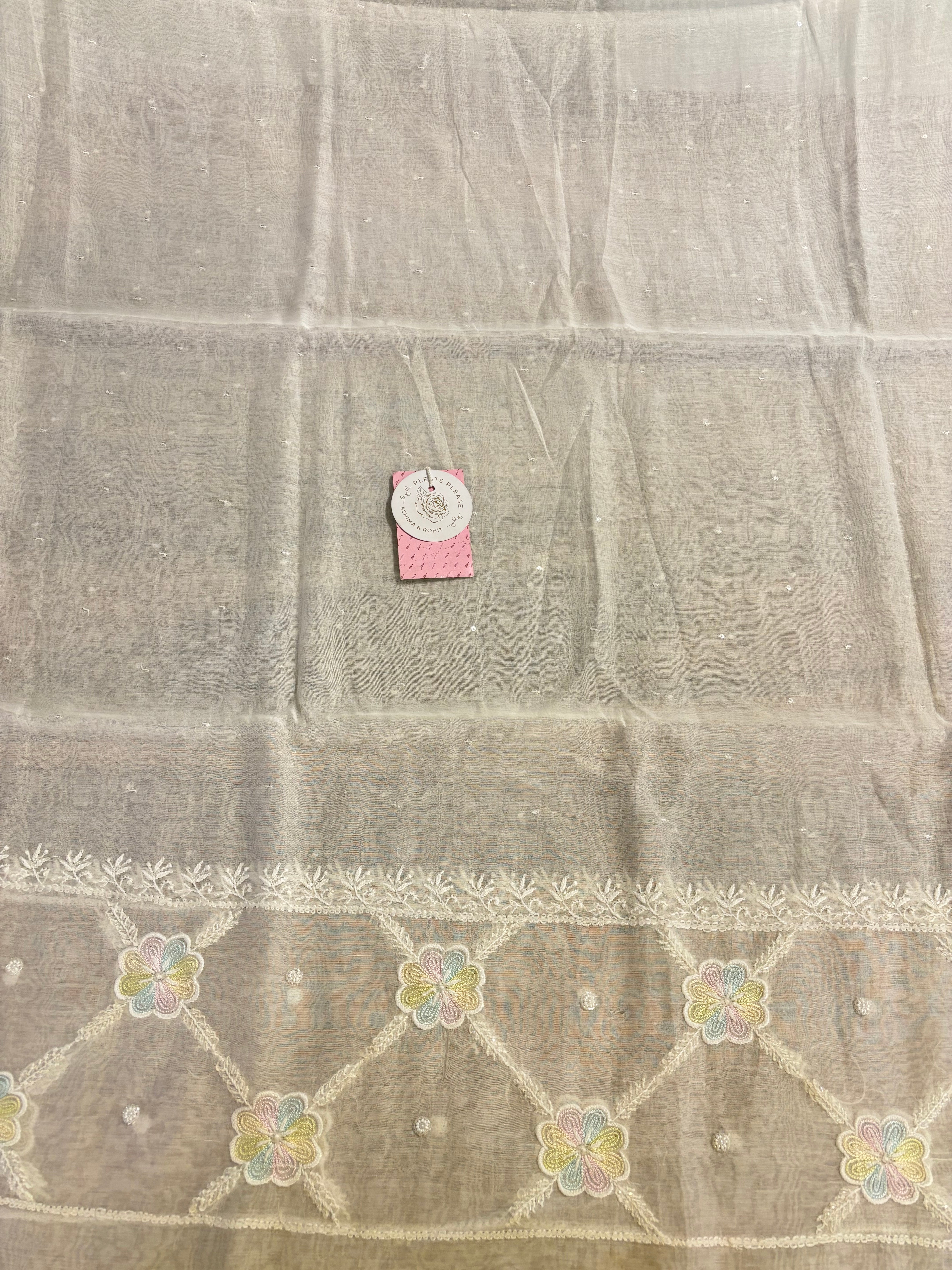 Dyeable Chanderi Mul Chikankari Kurta & Dupatta