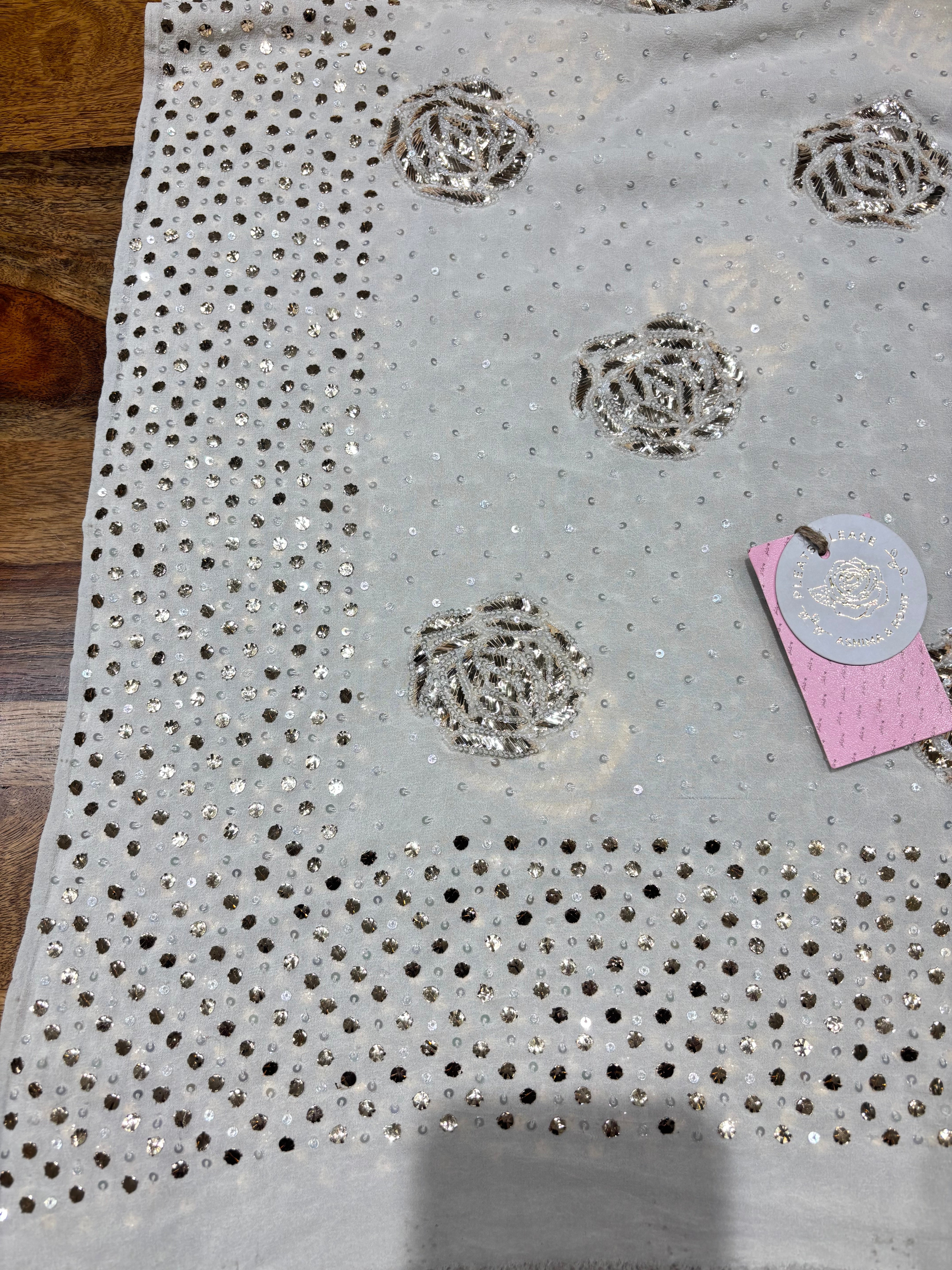 Dyeable Pure & Premium Georgette Mukaish Anarkali & Dupatta Set