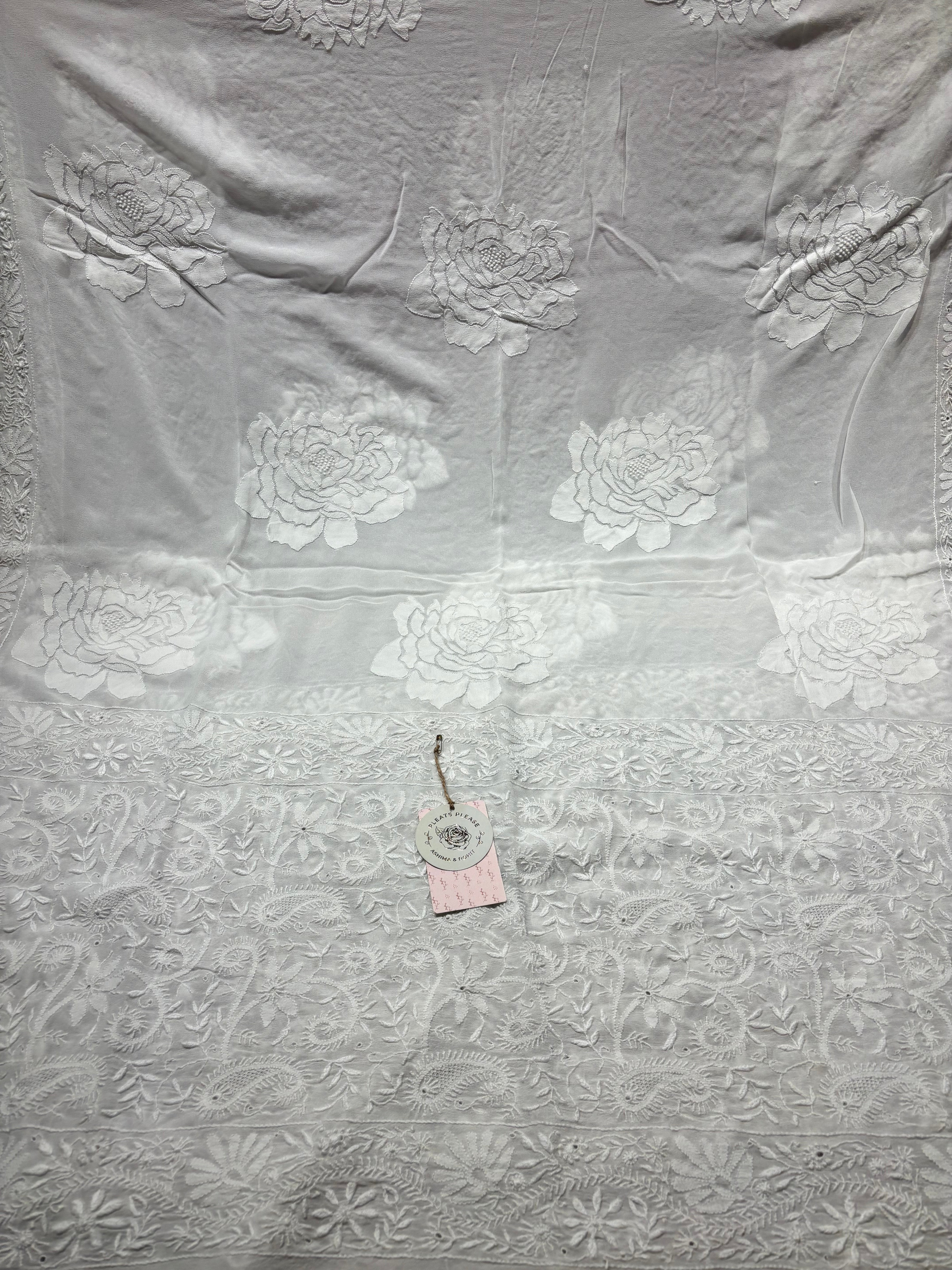 Dyeable Pure & Premium Georgette Chikankari Dupatta