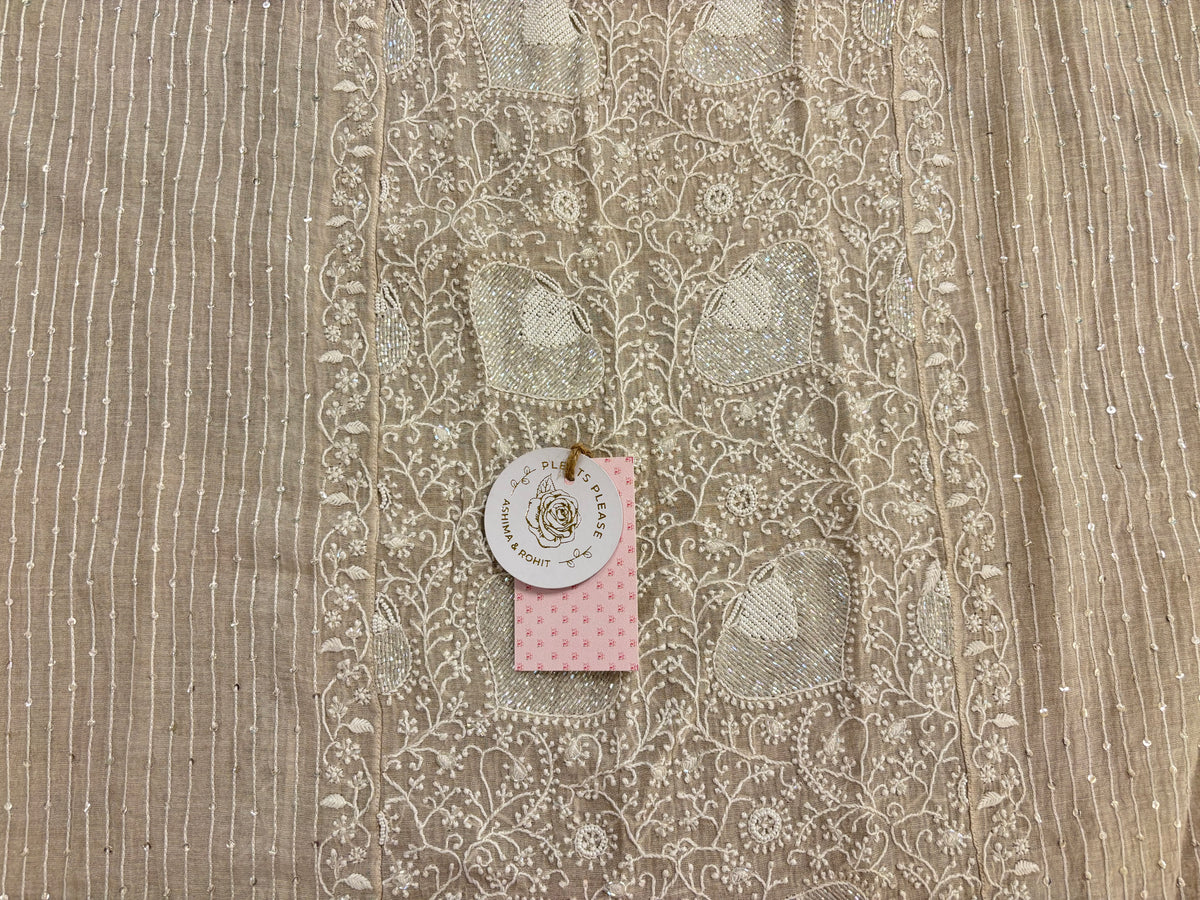 Dyeable Tissue Chikankari Kurta & Dupatta