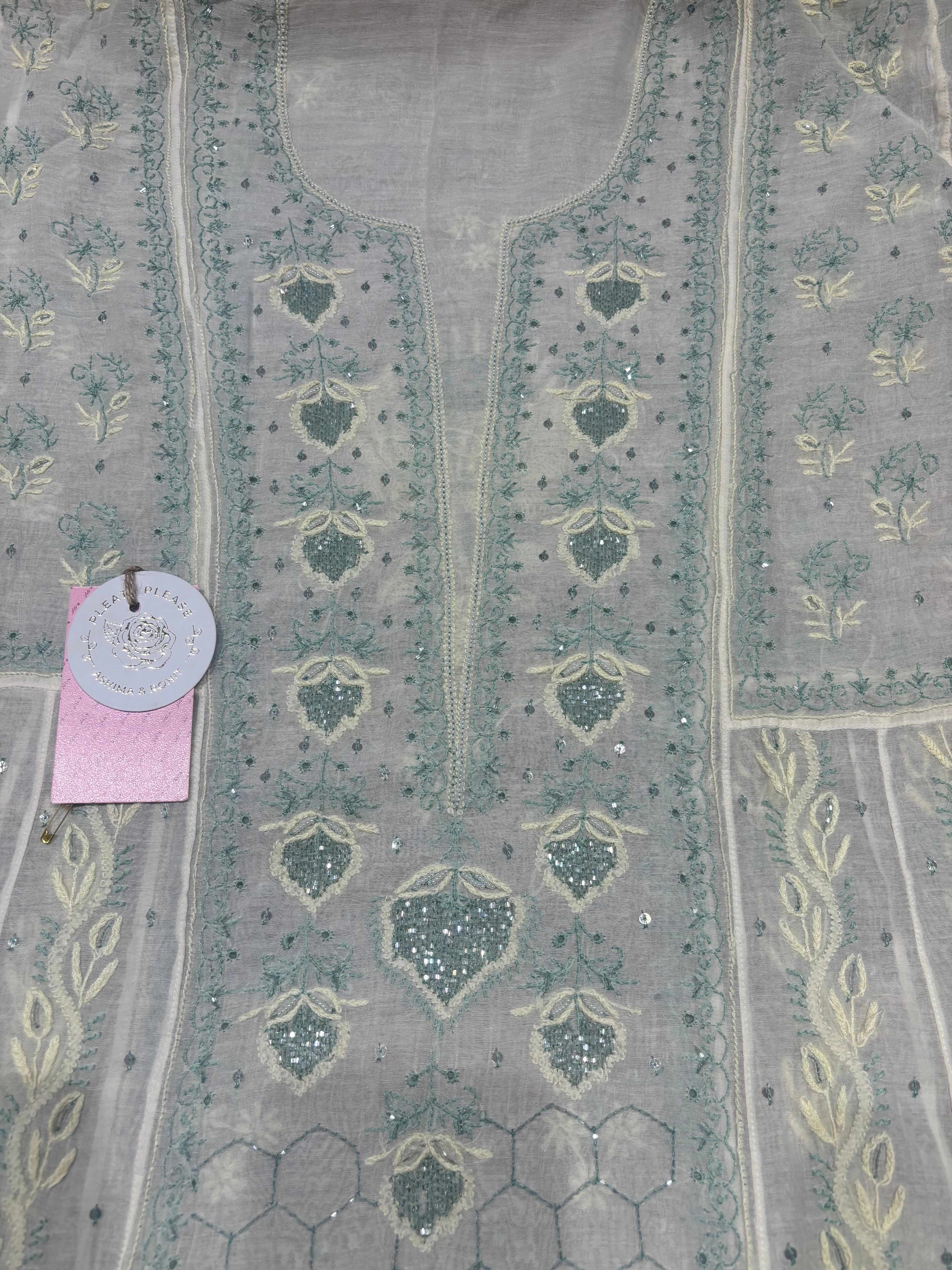 Dyeable Chanderi Mul Chikankari Anarkali & Dupatta Set