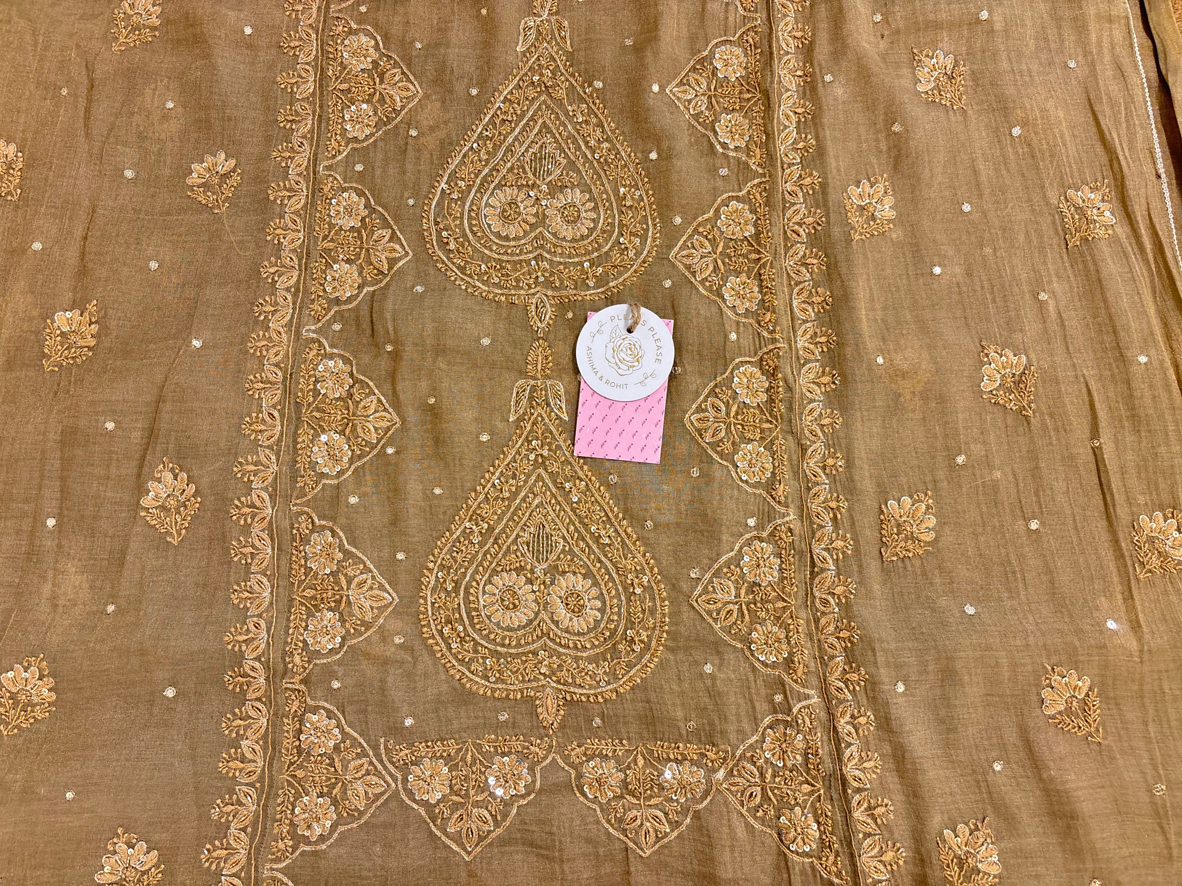 Sandrift Pure & Premium Tissue Chikankari Kurta & Dupatta