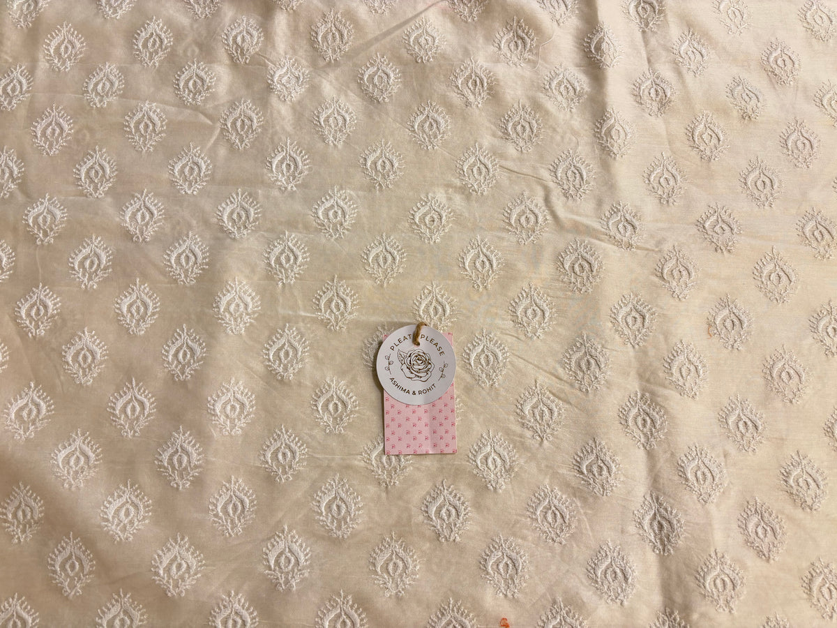 Dyeable Chanderi Silk Chikankari Men’s Kurta