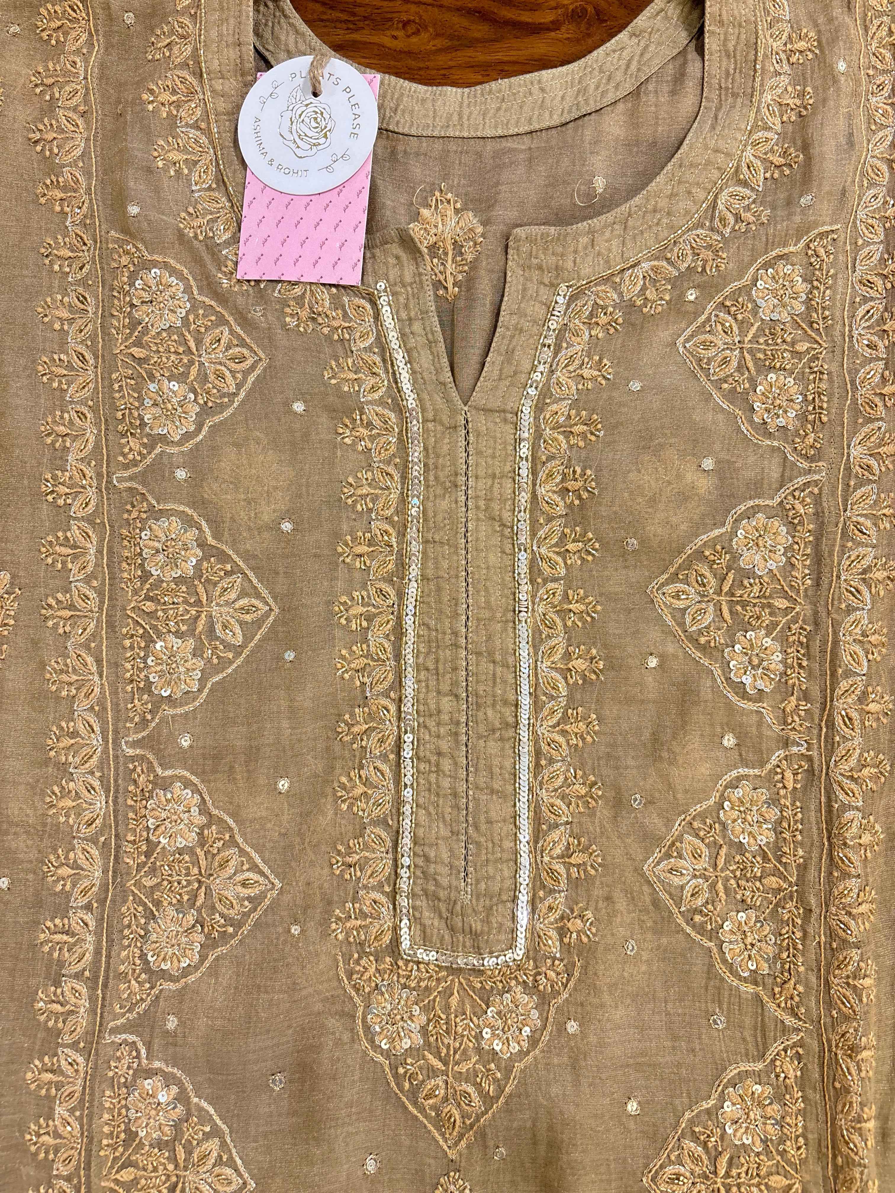 Sandrift Pure & Premium Tissue Chikankari Kurta & Dupatta