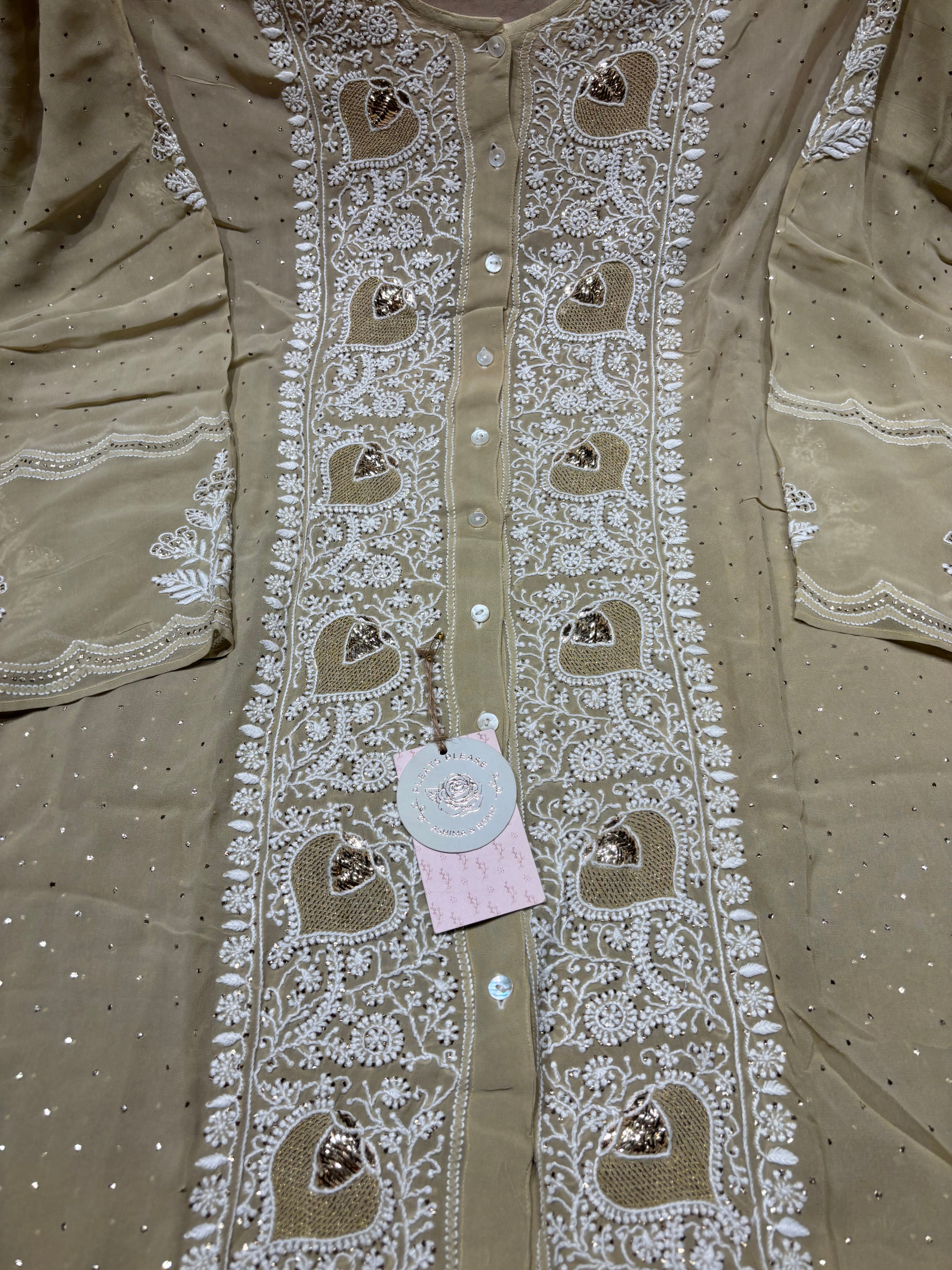 Brown Pure And Premium Georgette Chikankari Co-ord Set