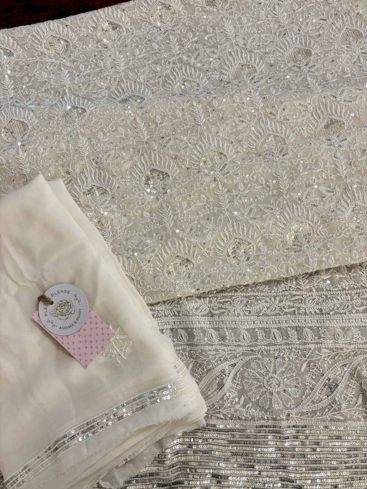 Dyeable Pure Georgette Chikankari Kurta & Dupatta