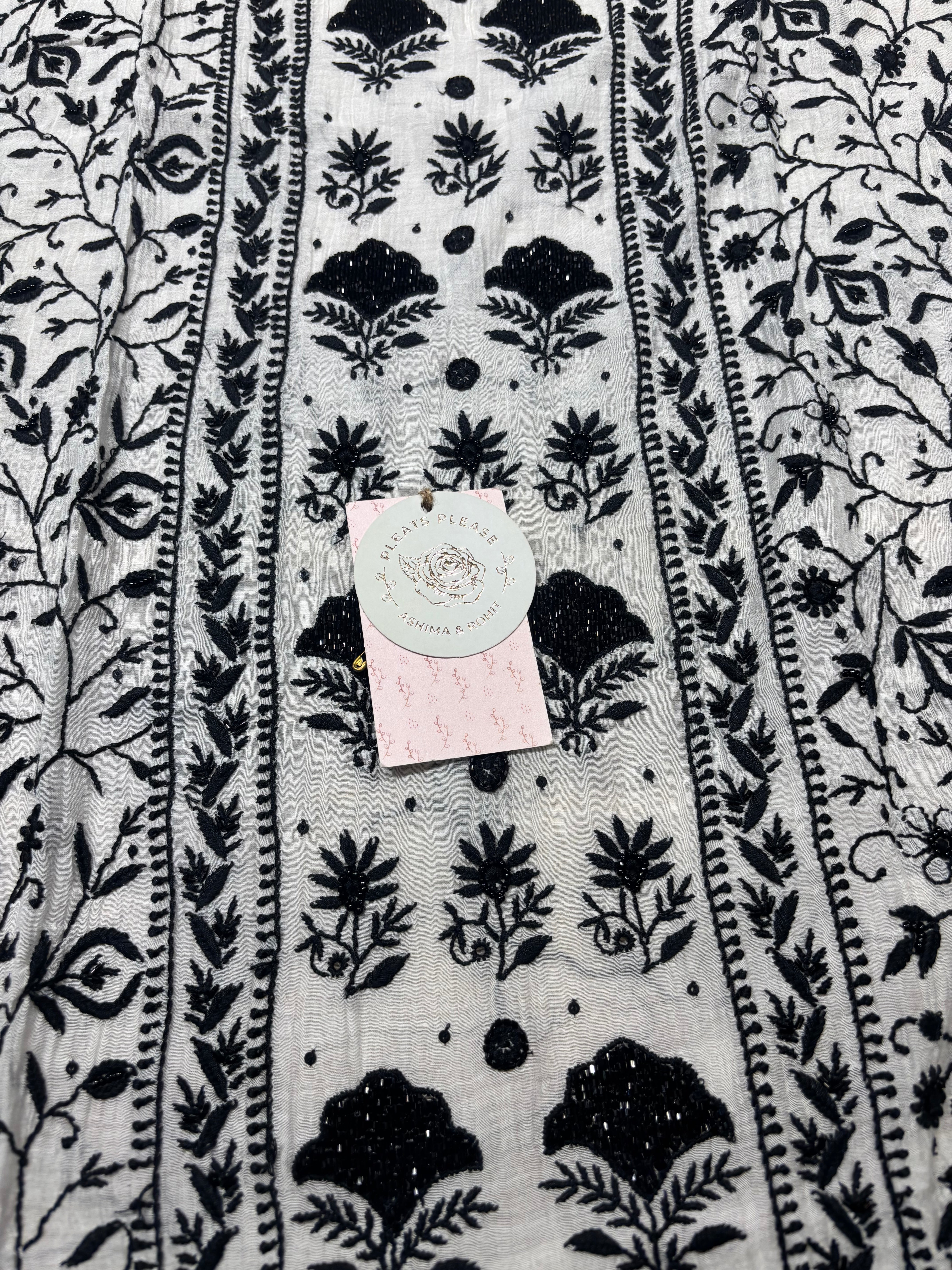 Dyeable Chanderi Mul Chikankari Kurta and Dupatta set