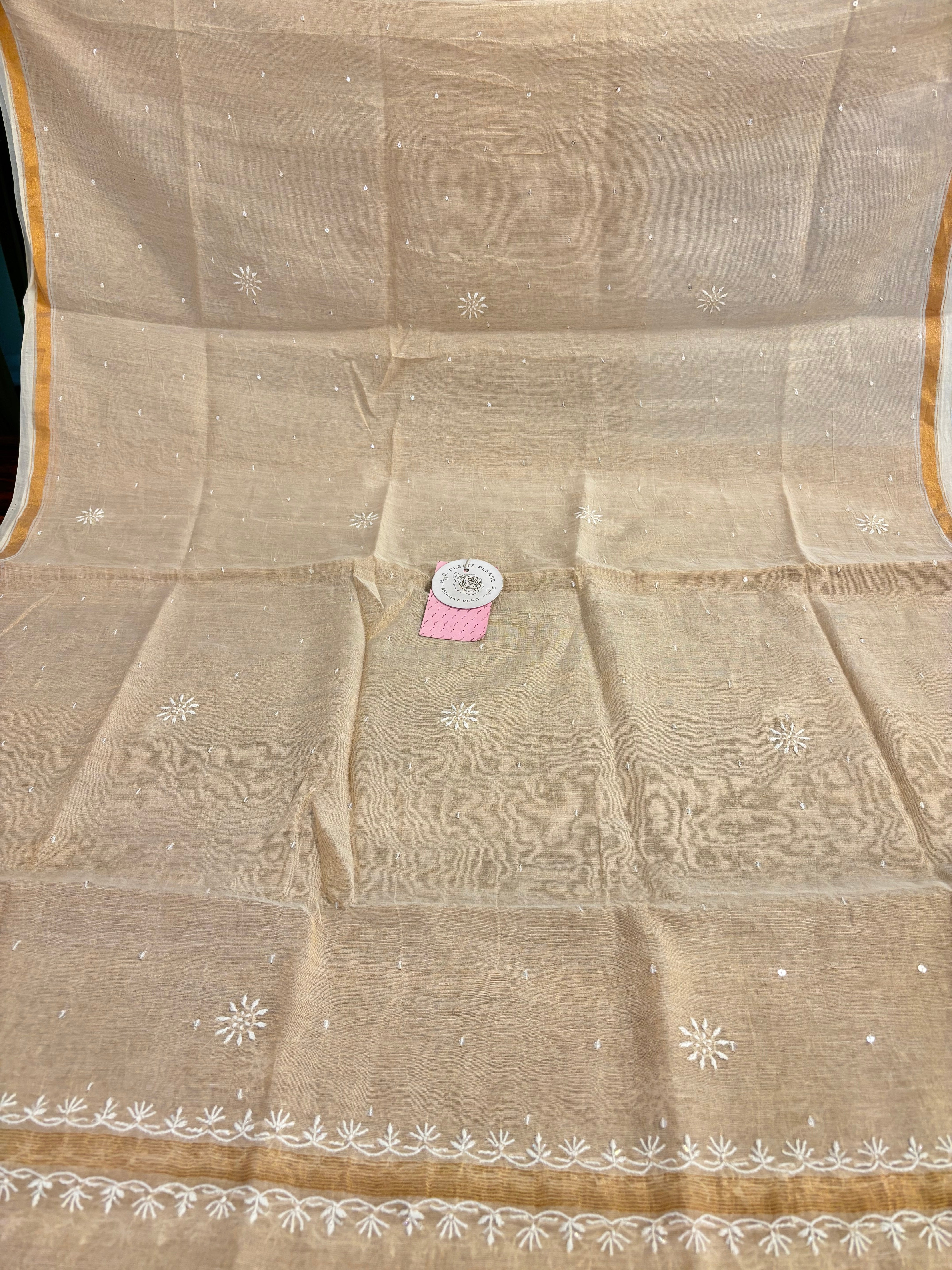 Dyeable Pure Tissue Chikankari Kurta & Dupatta