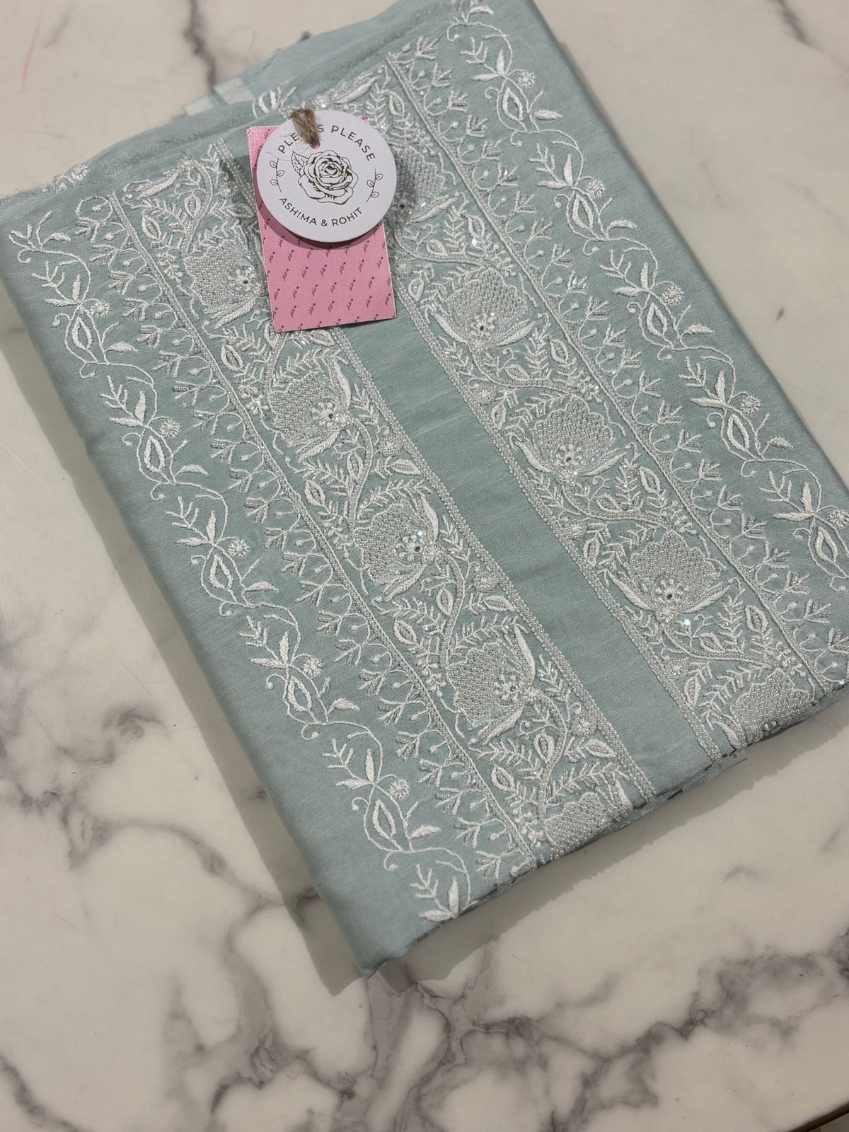 Mint Green Chanderi Chikankari Men’s Kurta