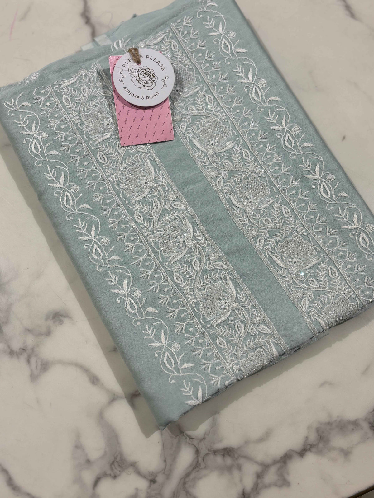 Mint Green Chanderi Chikankari Men’s Kurta