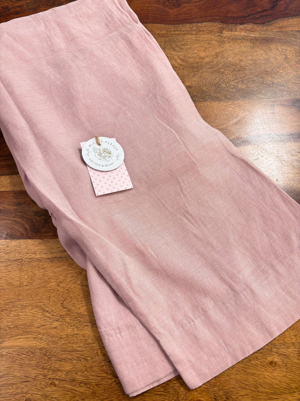 Pink Pure Tissue Chikankari Kurta, Dupatta With Bottom