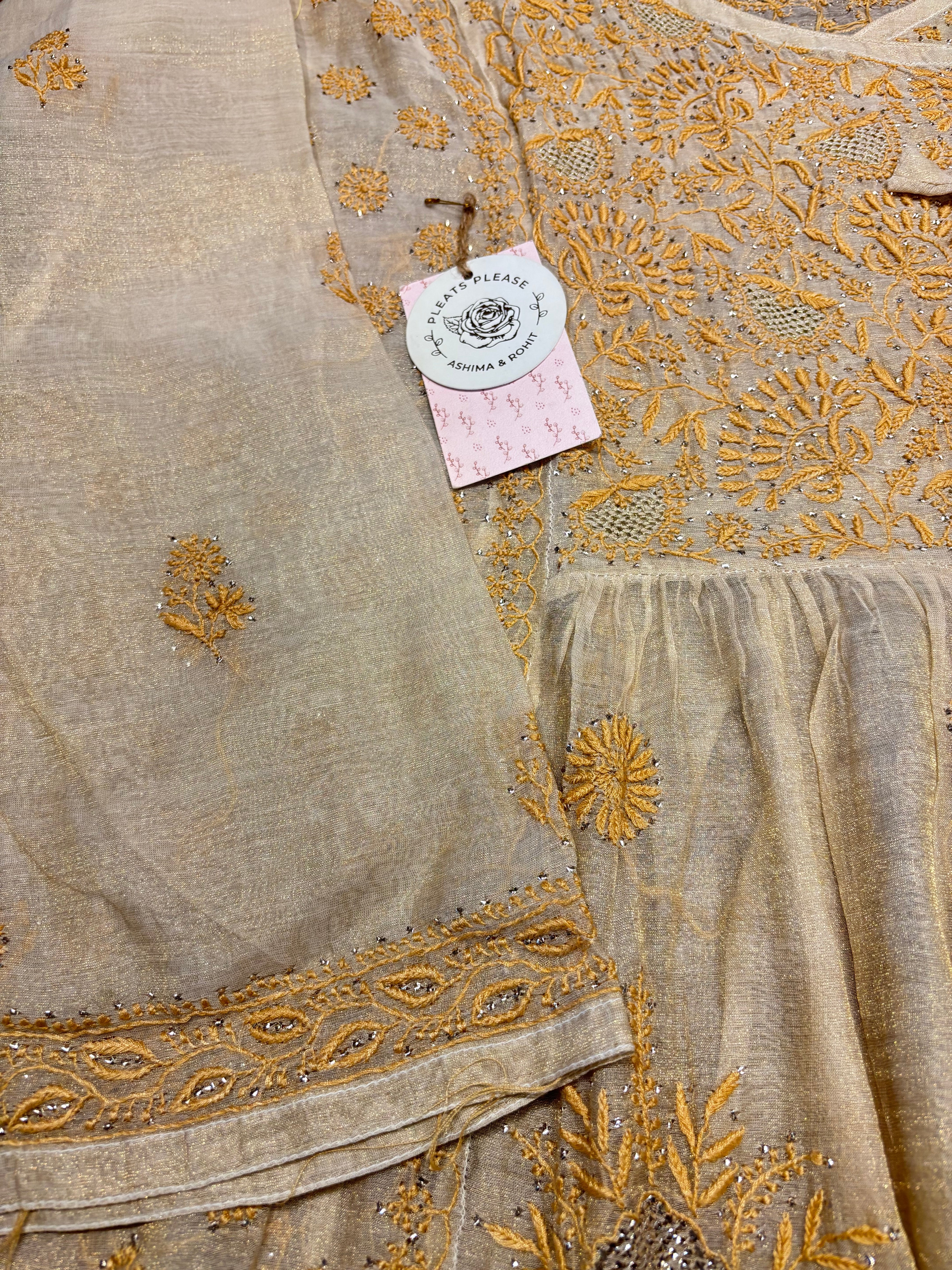Dyeable Pure And Premium Tissue Angrakha Kurta And Dupatta Set