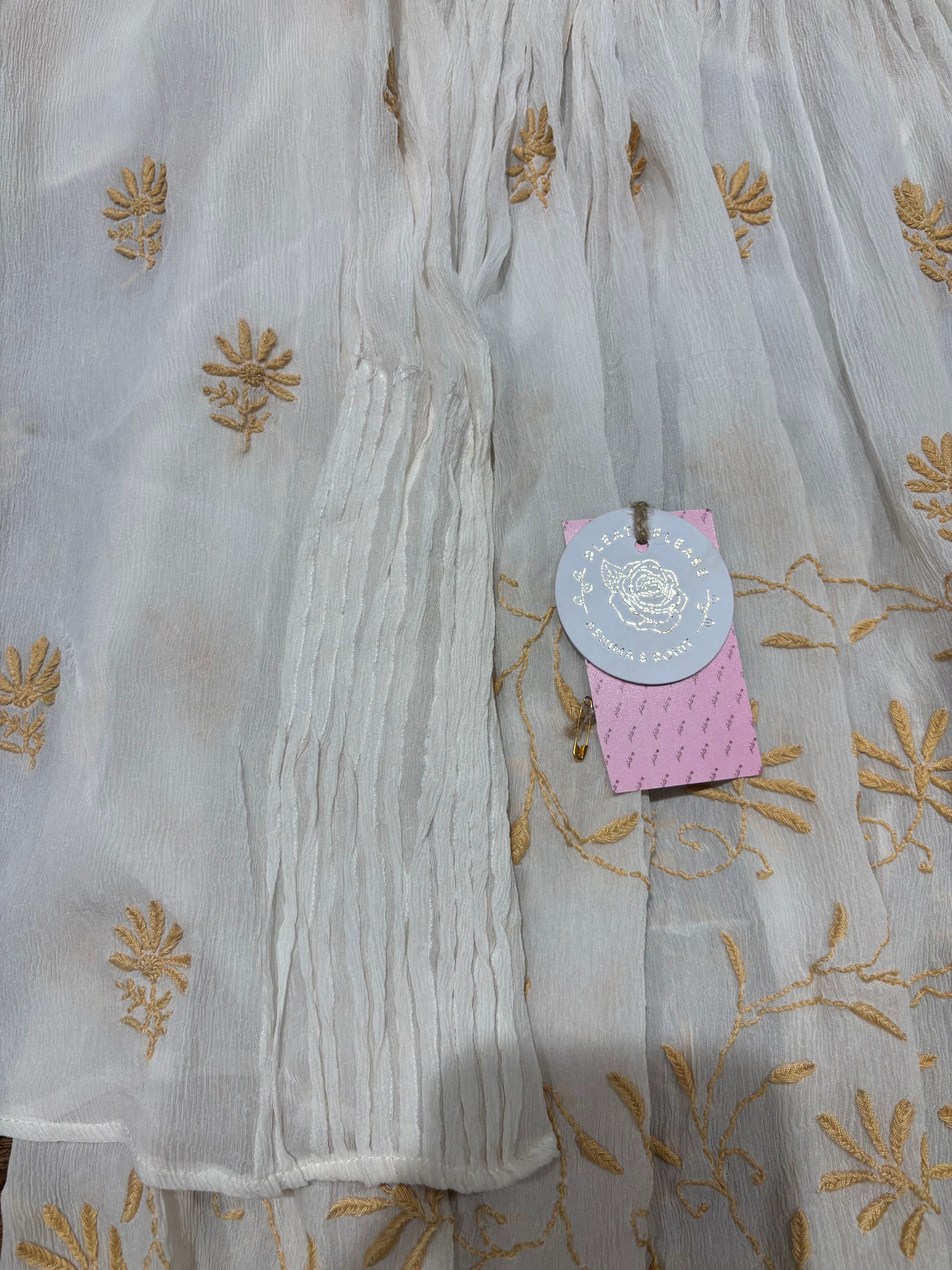 Dyeable Pure and Premium Chiffon Chikankari Top