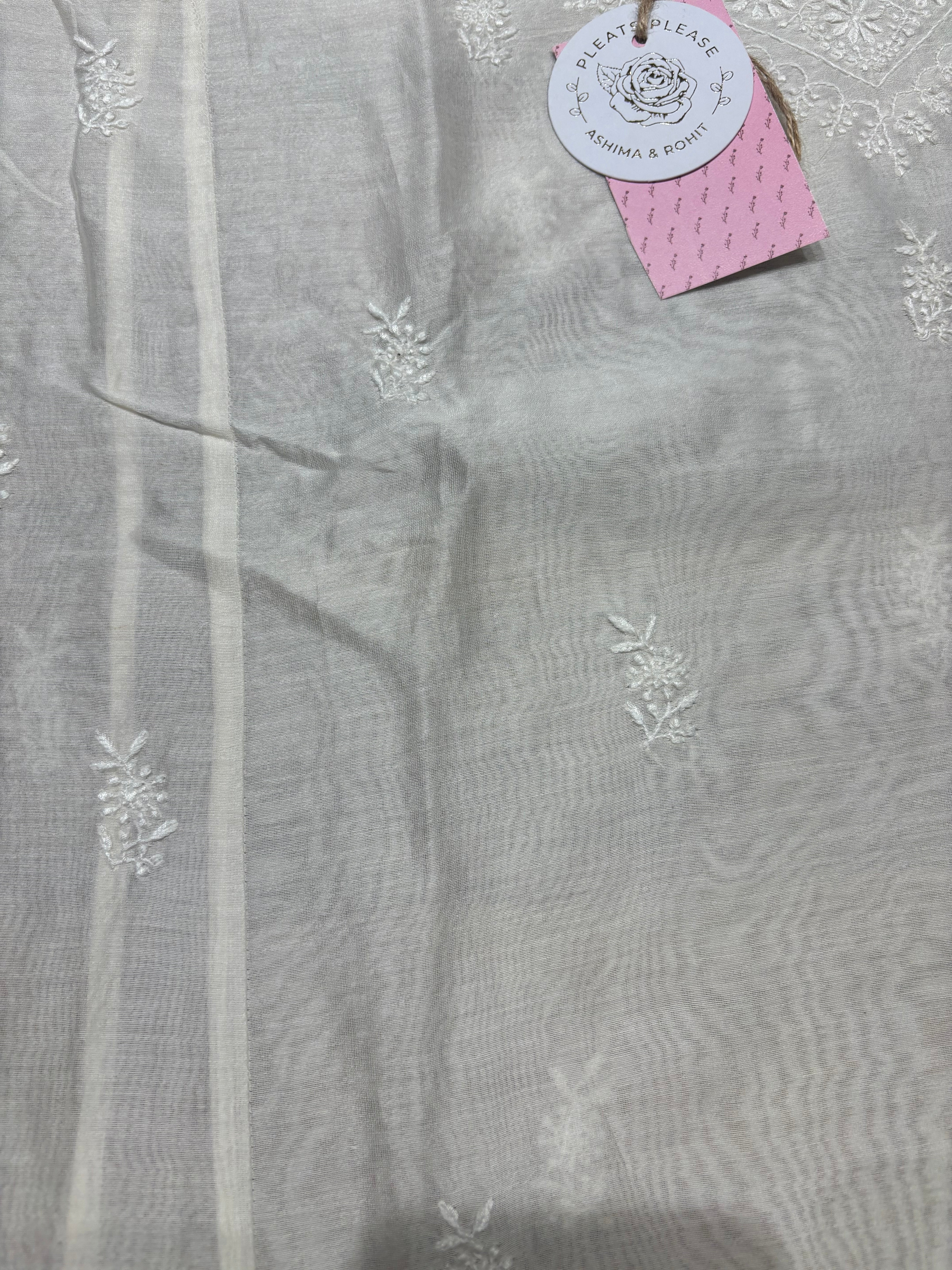 Dyeable Pure and Premium Chanderi Silk Chikankari Choga Kurta