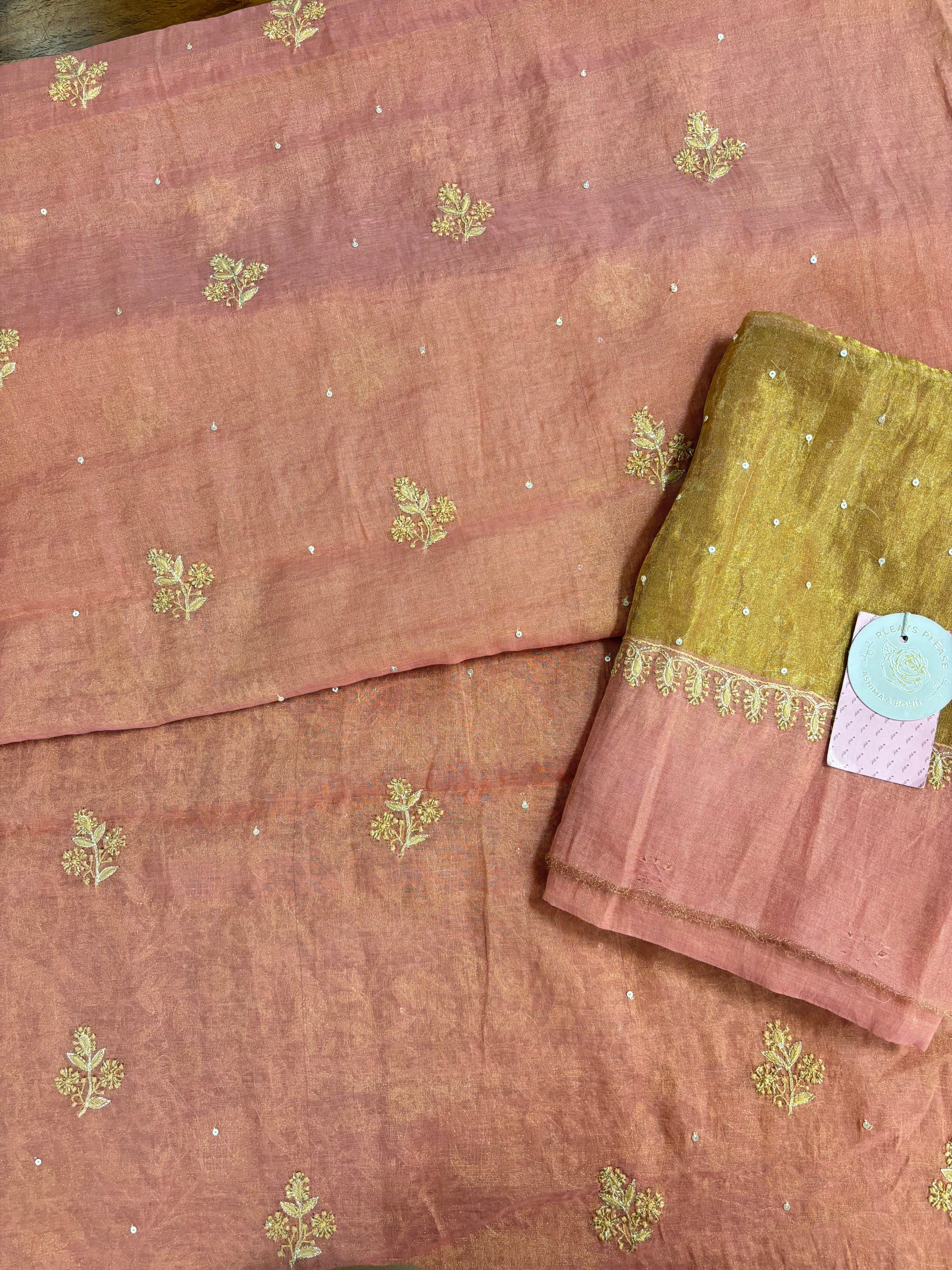 Rosewood Pure & Premium Tissue Chikankari Kurta & Dupatta