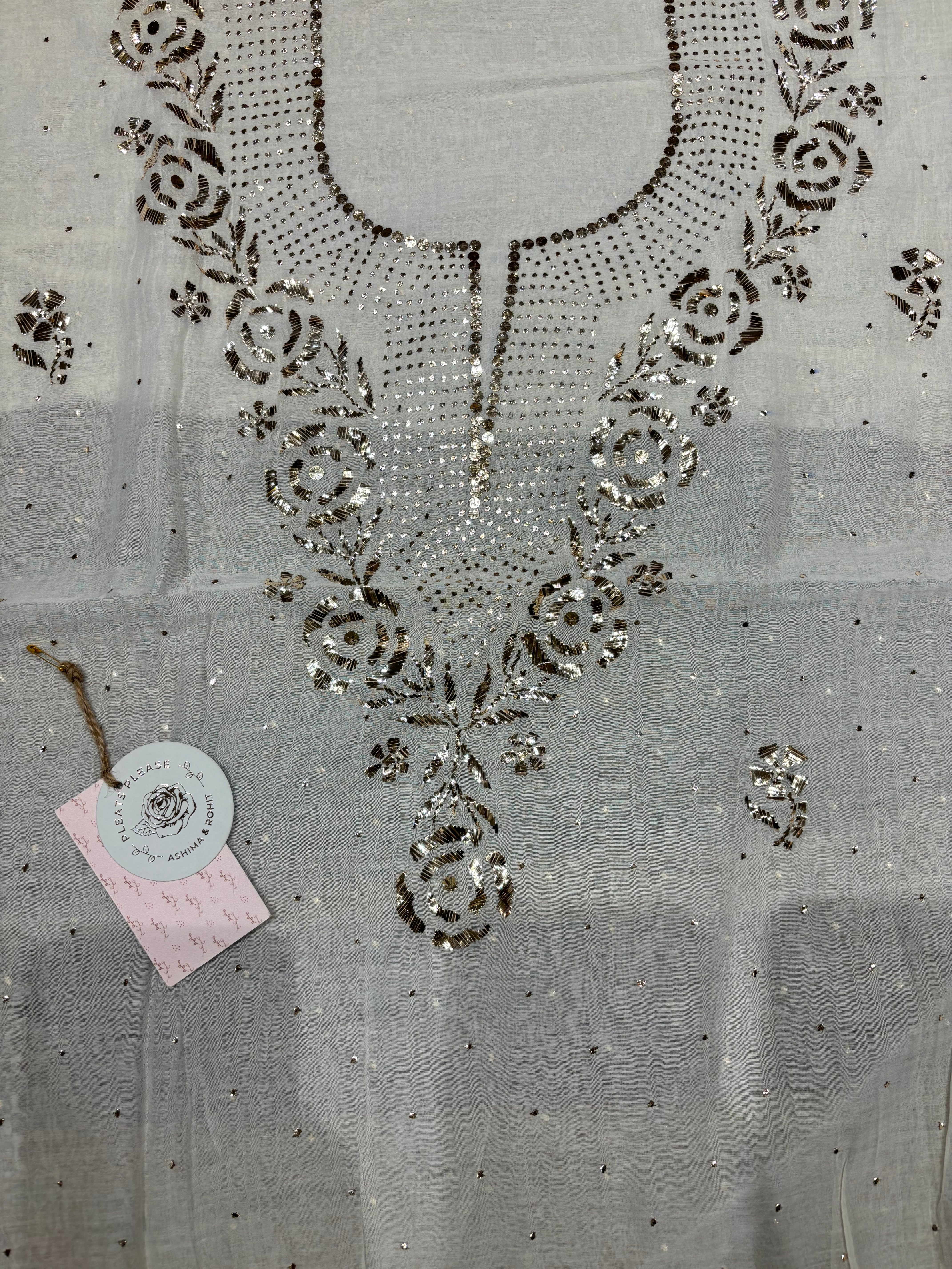 Dyeable Chanderi Mul Mukaish Kurta And Dupatta Fabric
