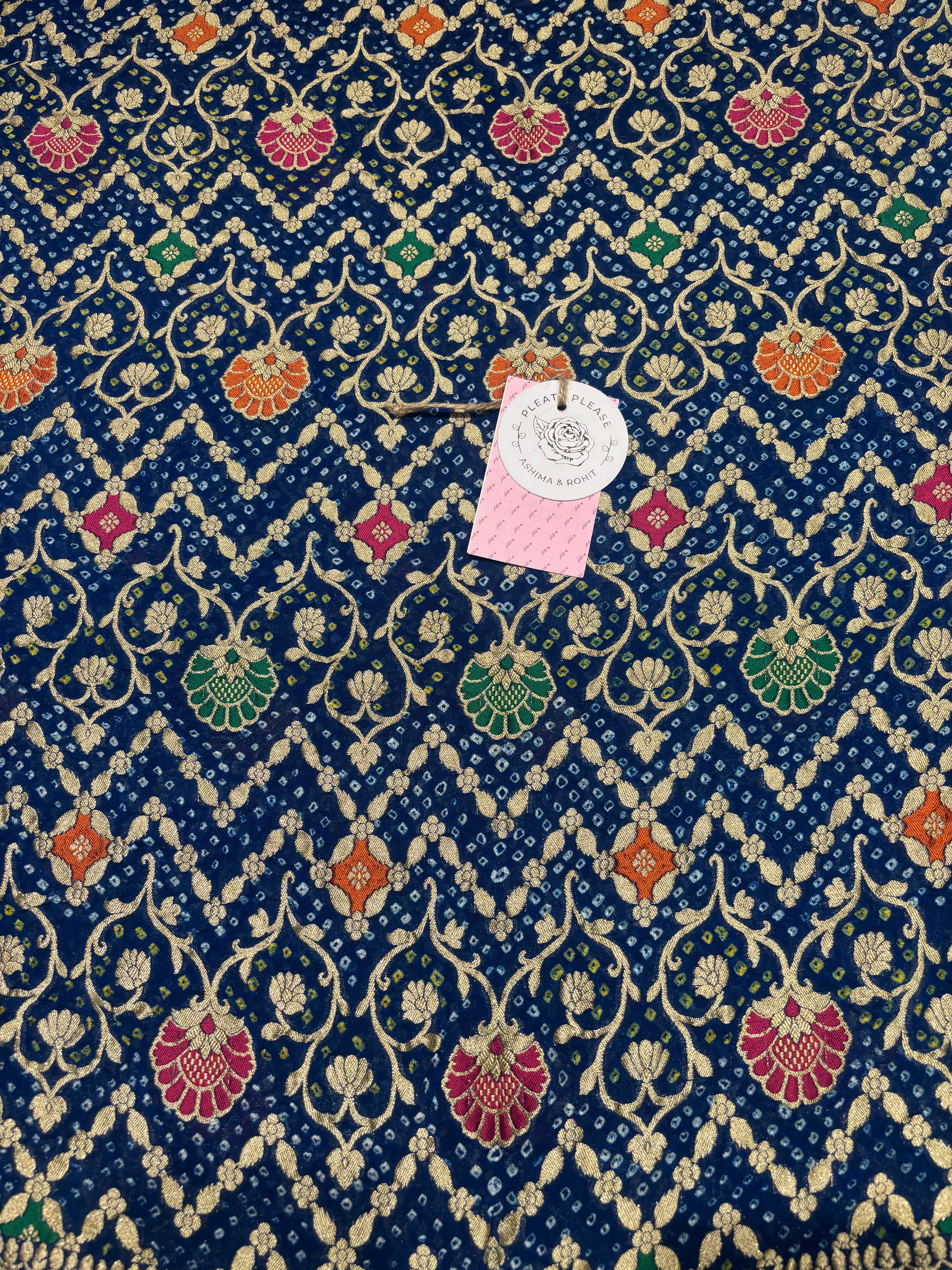 Blue Pure & Premium Khaddi Georgette Bandhej Dupatta